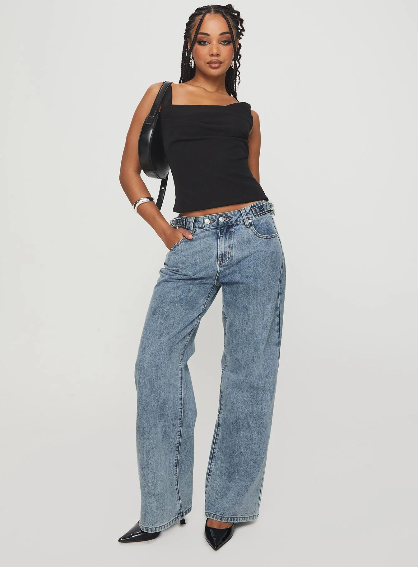 Sidle Low Rise Straight Leg Jeans Light Wash