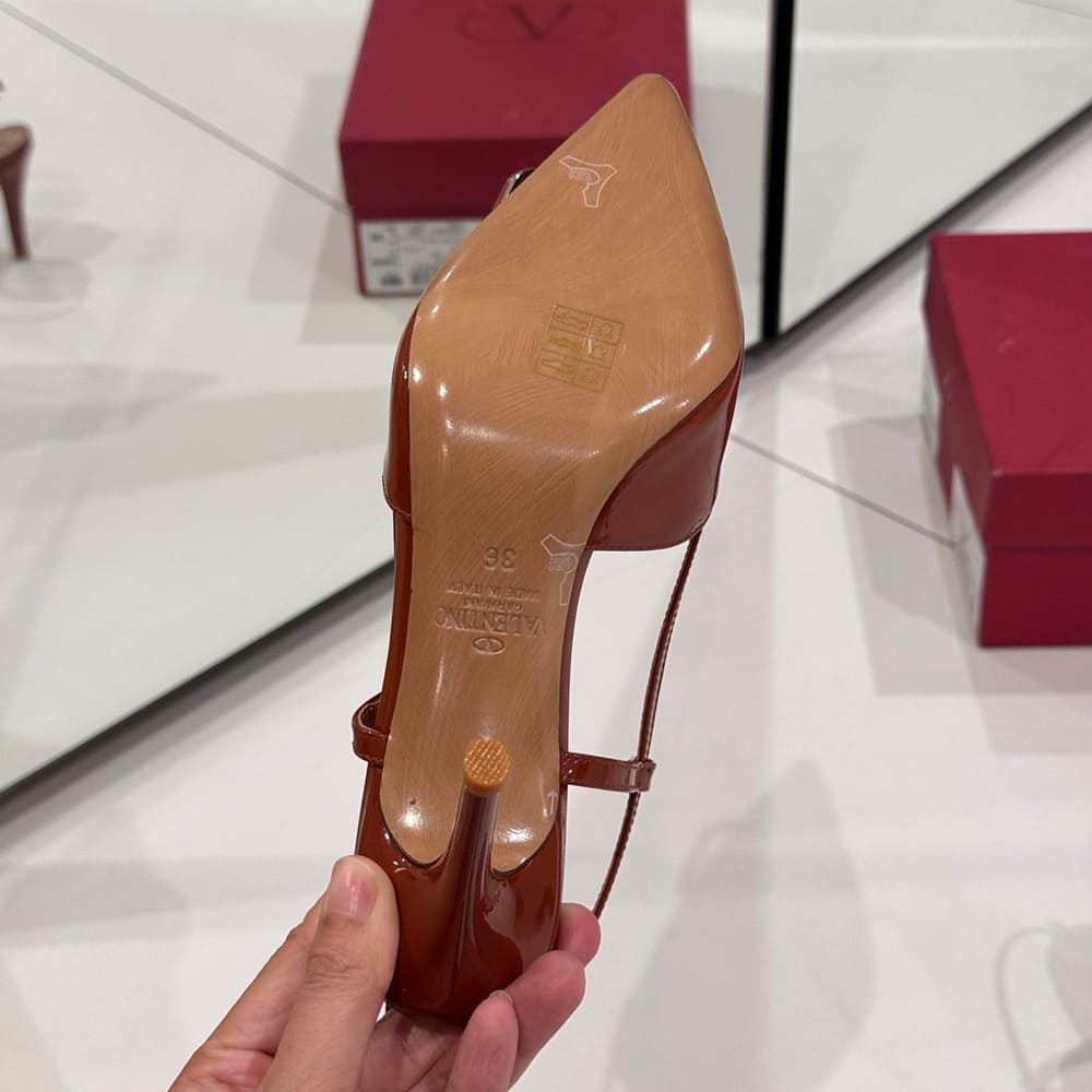 VALENTINO VLOGO SIGNATURE patent leather lace-up high heels (heel height 8 cm) - Top Club