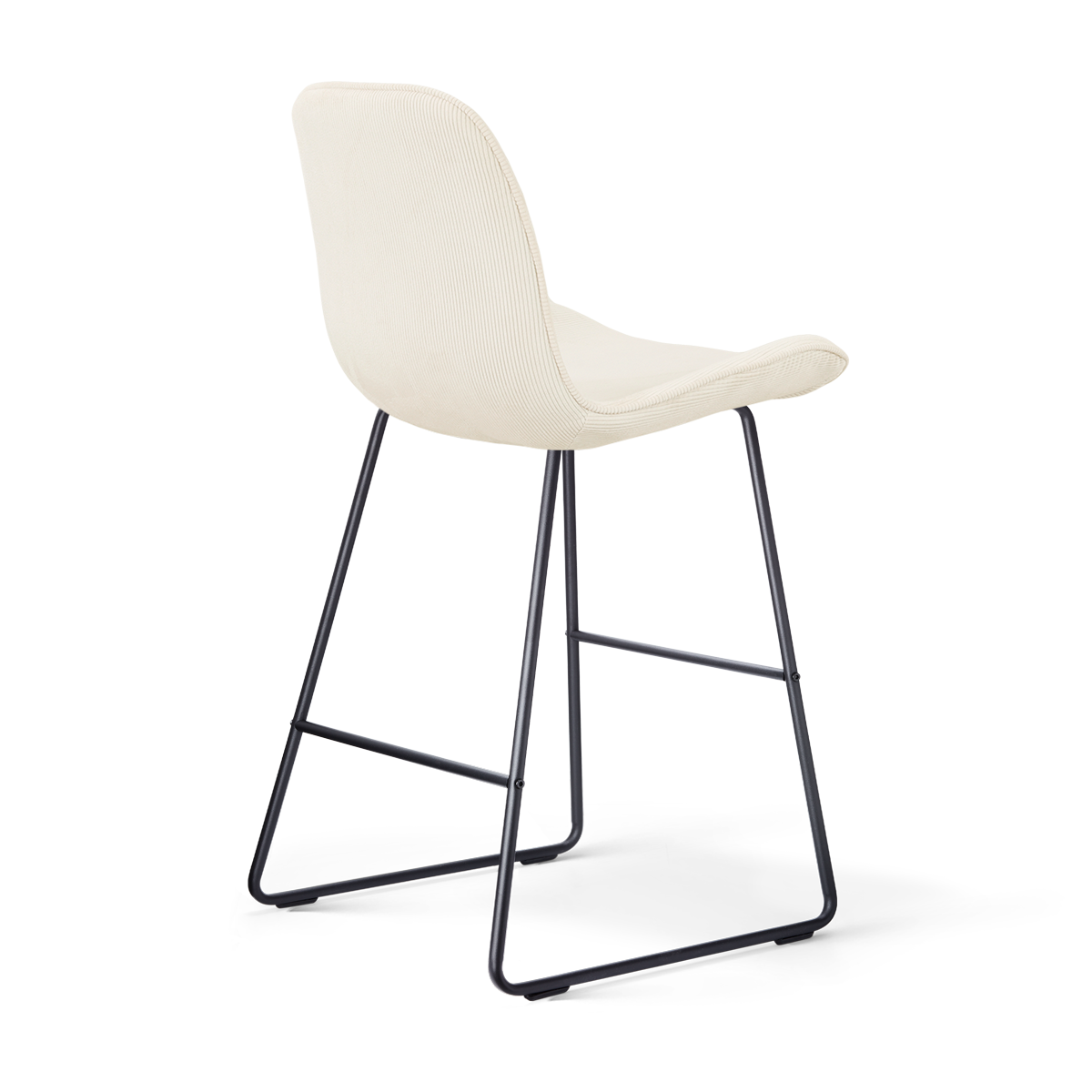 Barkruk Nino-Fé zwart onderstel rib beige 65 cm
