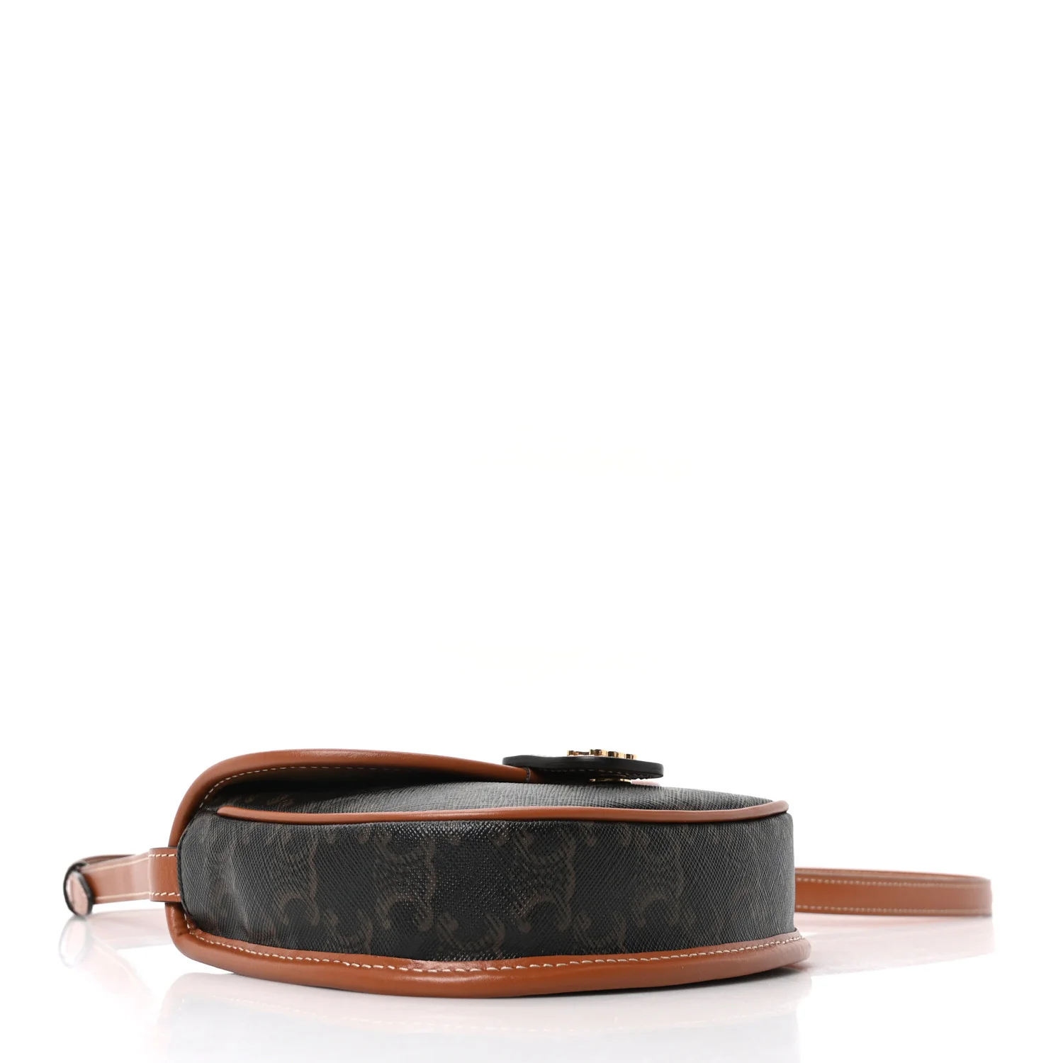 Canvas Calfskin Triomphe Mini Besace Tan - Top Club