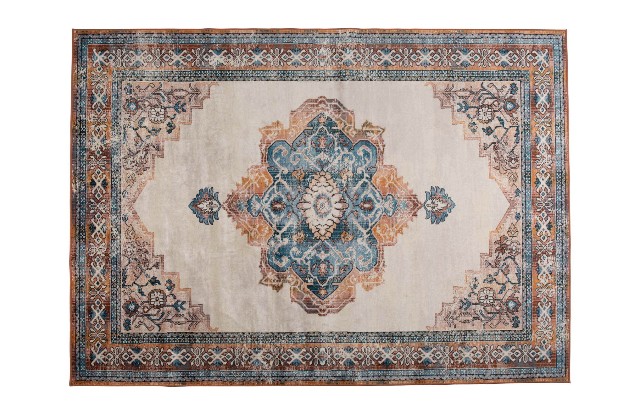 Vloerkleed Mahal 200x300 blauw/terra