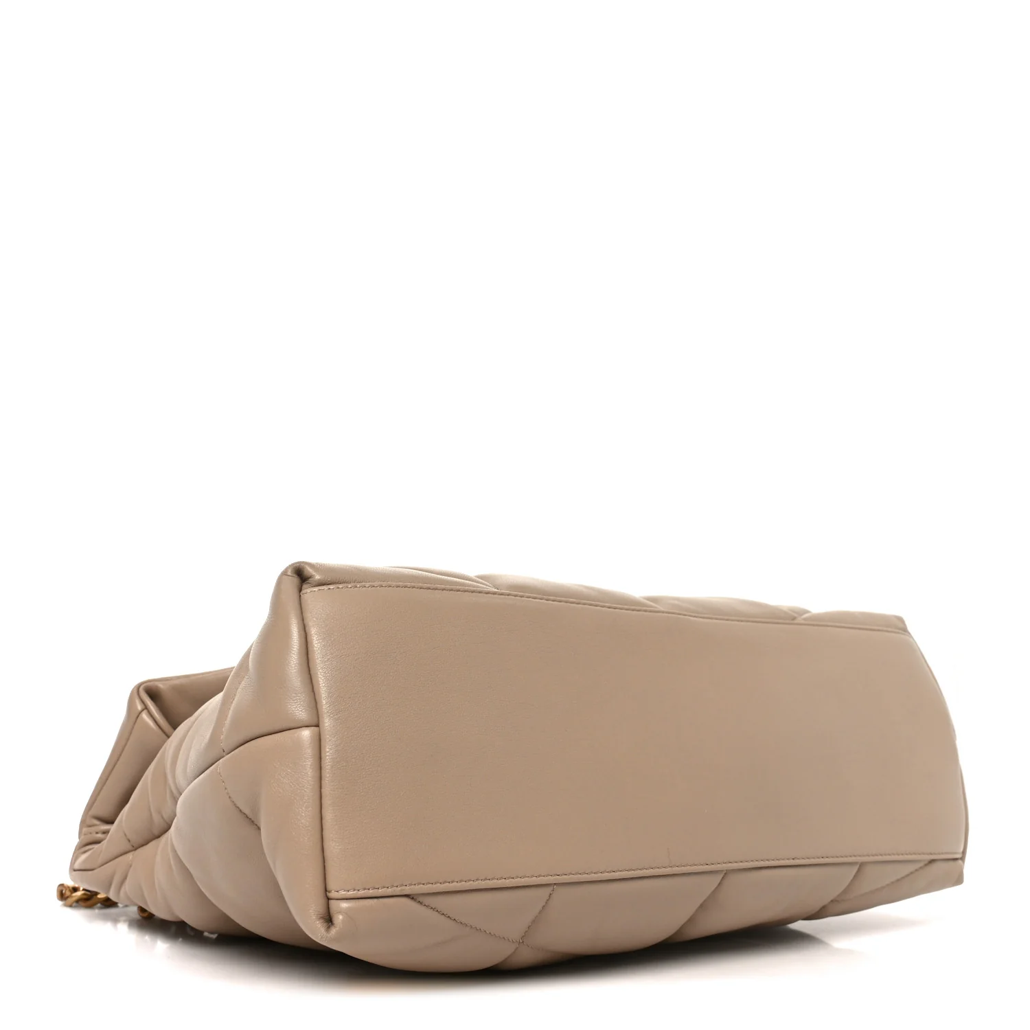 Lambskin Quilted Small Loulou Puffer Monogram Chain Satchel Dark Beige - Top Club