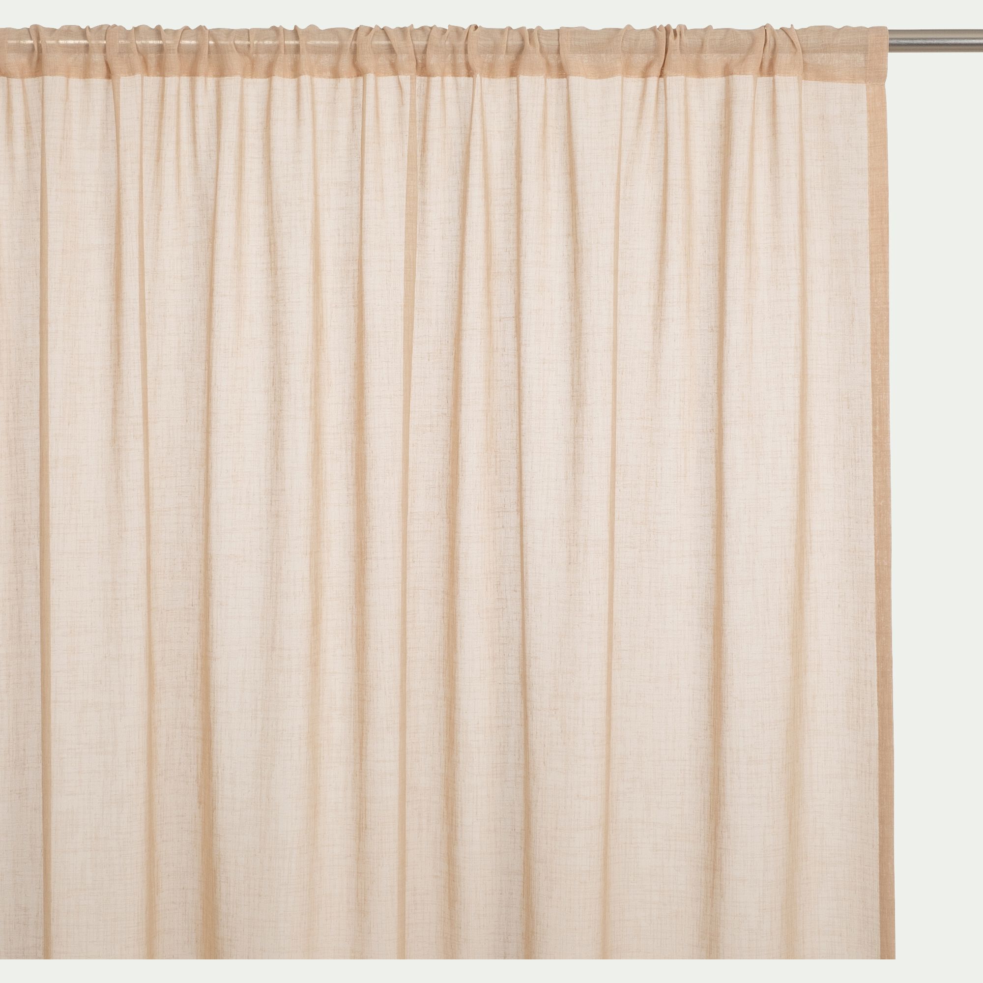 HOUARI - Voilage passe-tringle en polyester 140x250cm - beige