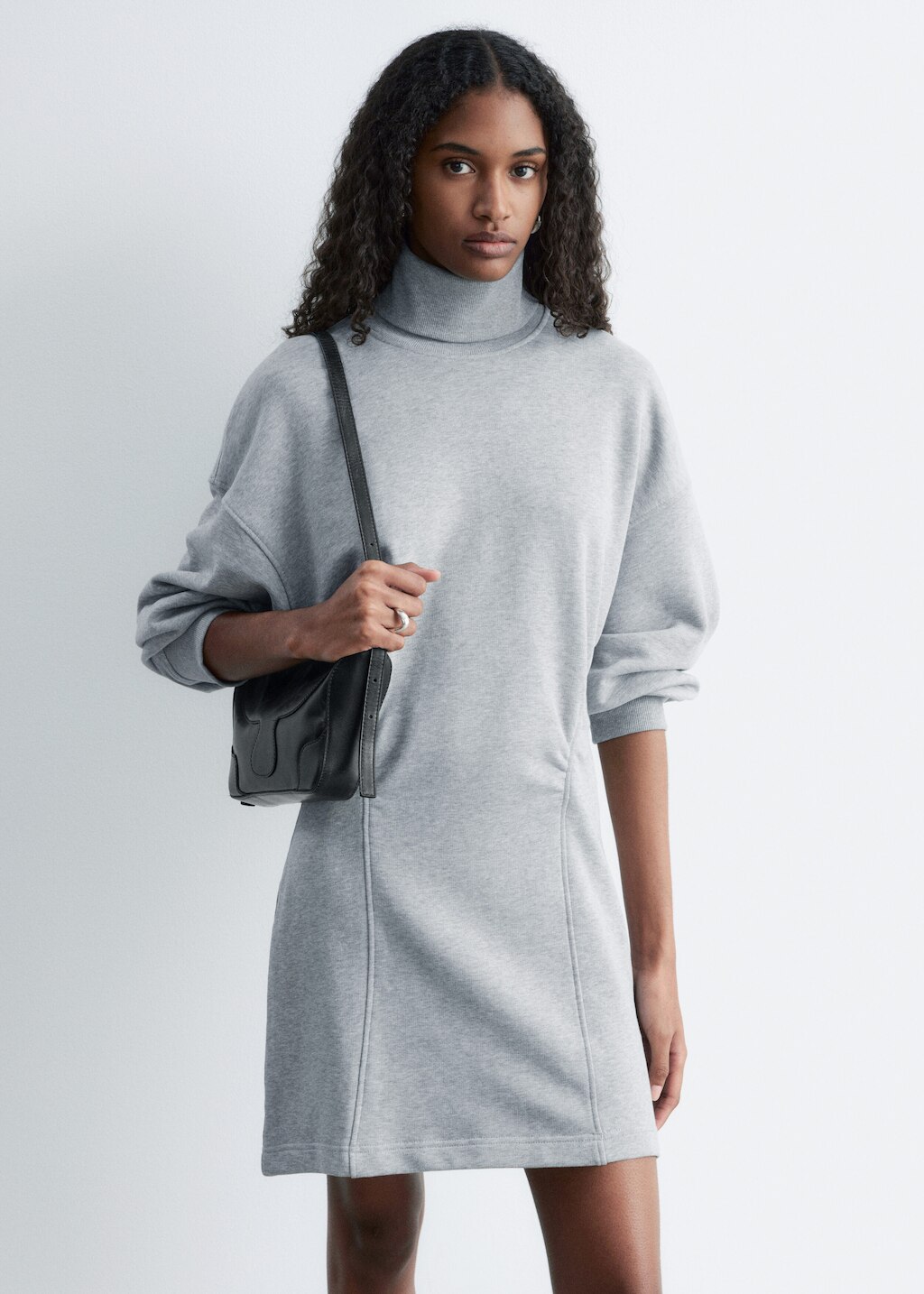 & Other Stories TURTLENECK JERSEY MINI DRESS
