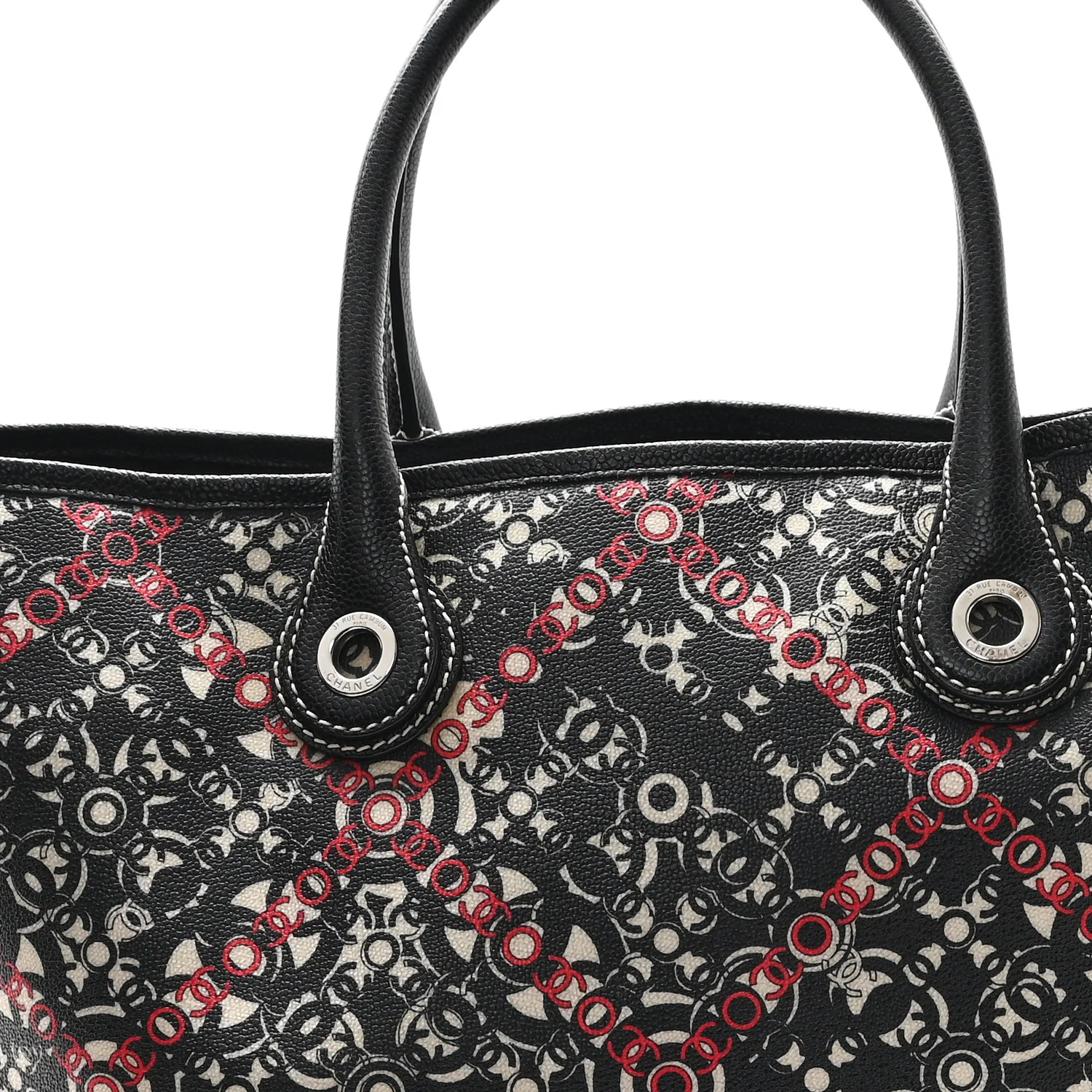 Coated Canvas Coco Small Tote Black - Top Club
