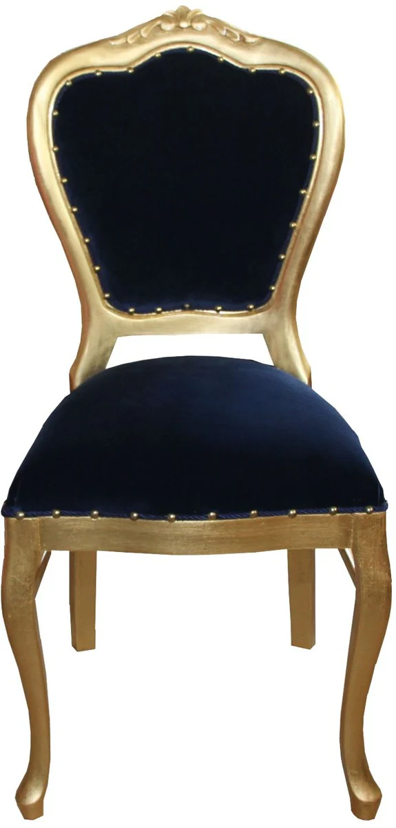 Baroque Luxury Dining Room Chair Royal Blue/Gold - Dressing Table Chair - Limited Edition