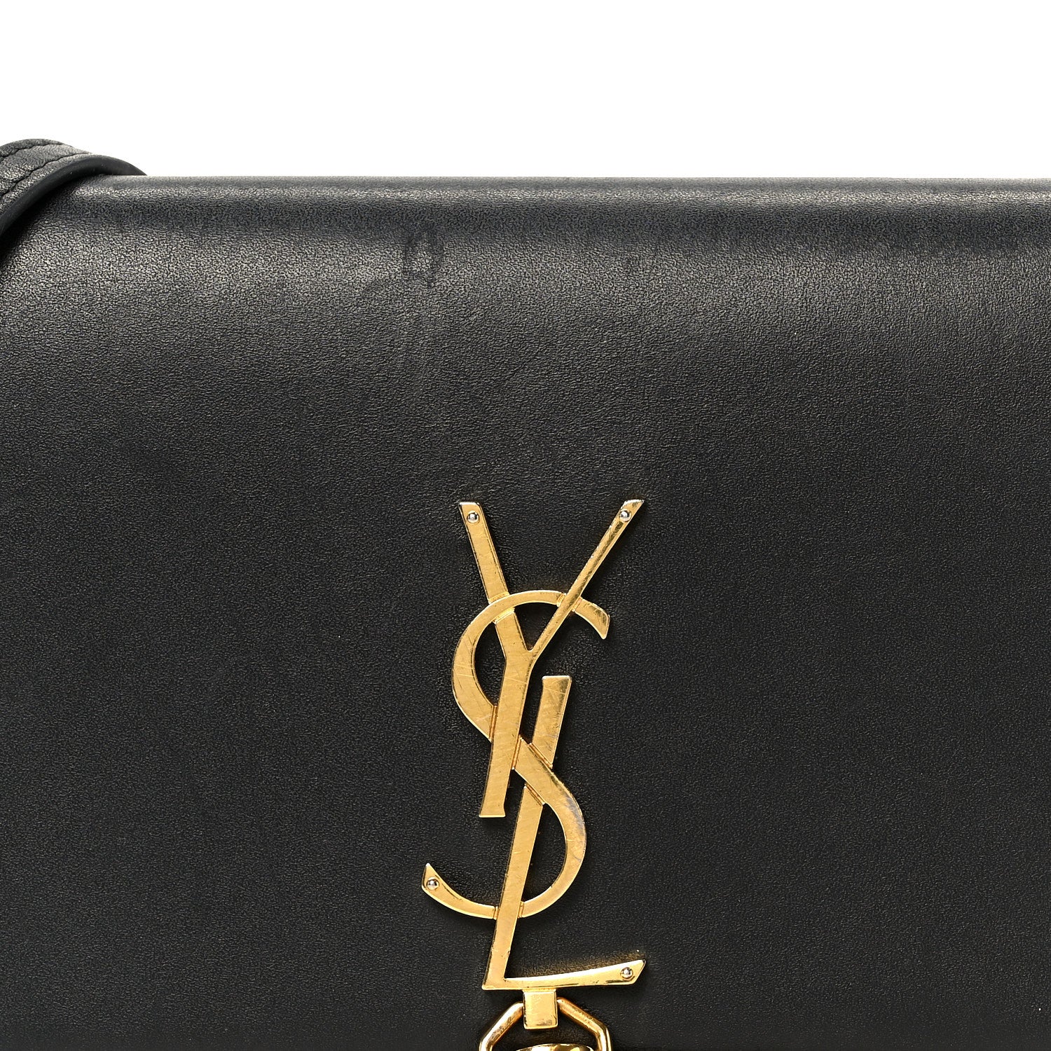 Smooth Calfskin Classic Monogram Kate Tassel Chain Wallet Black - Top Club