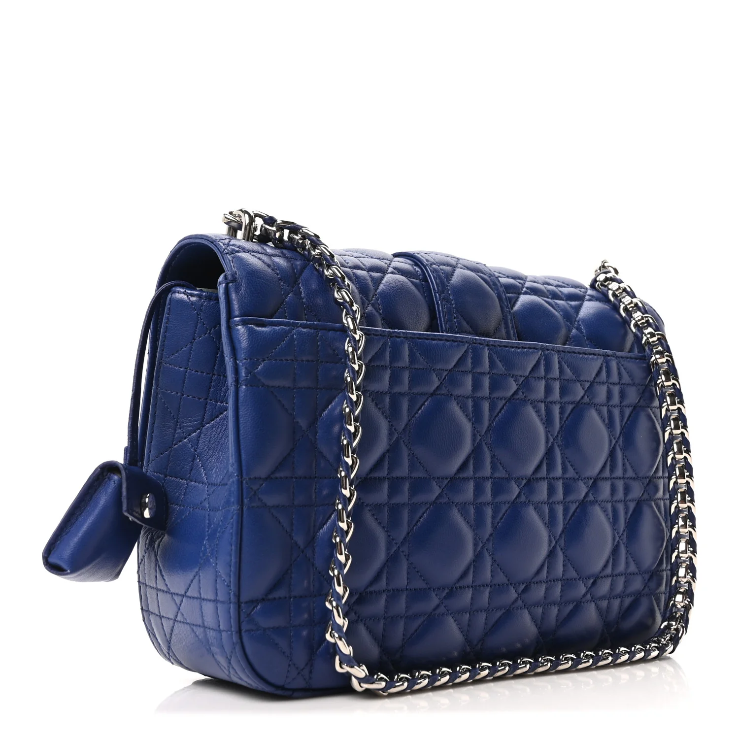 Lambskin Cannage Medium Miss Dior Flap Blue - Top Club