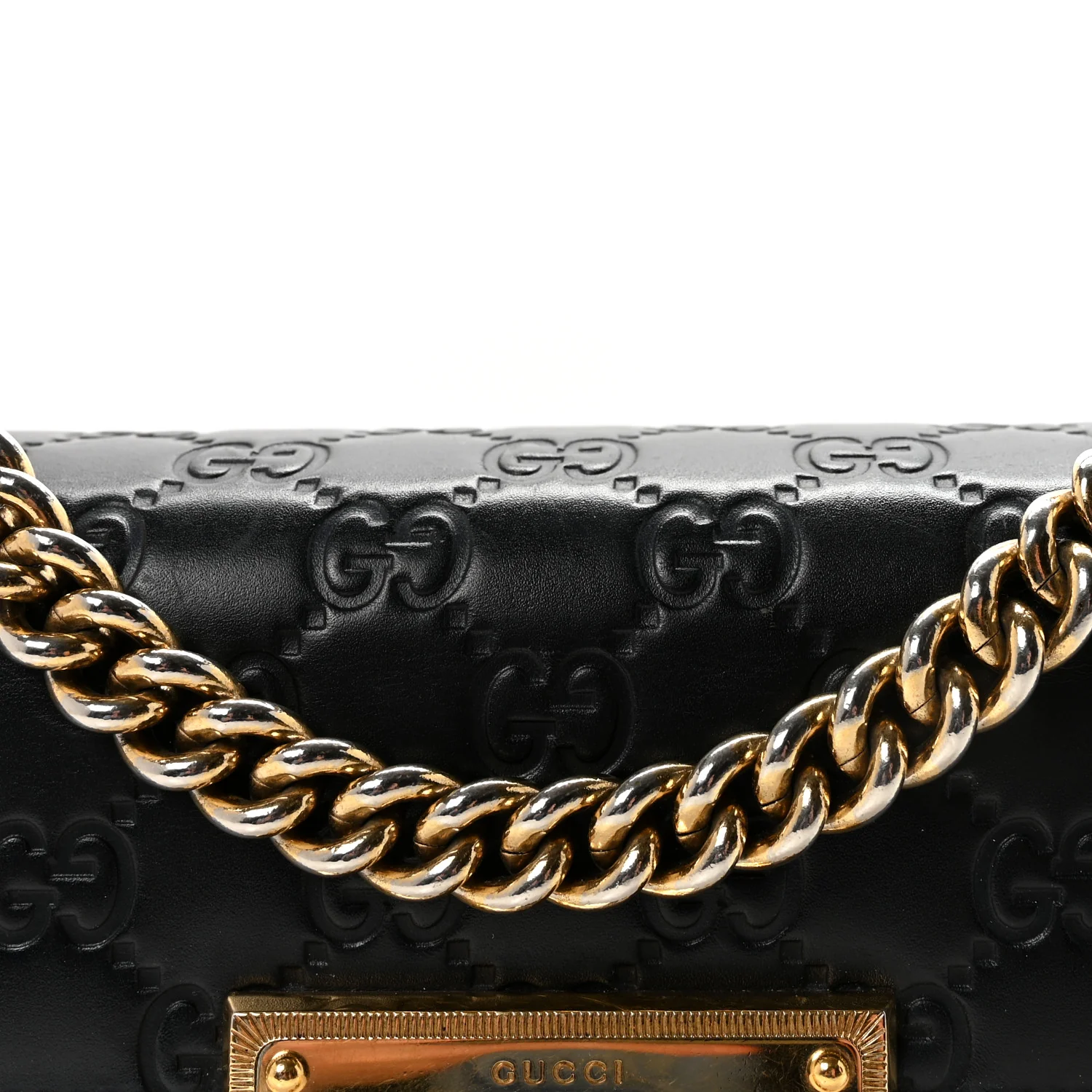 Guccissima Small Padlock Shoulder Bag Black White - Top Club