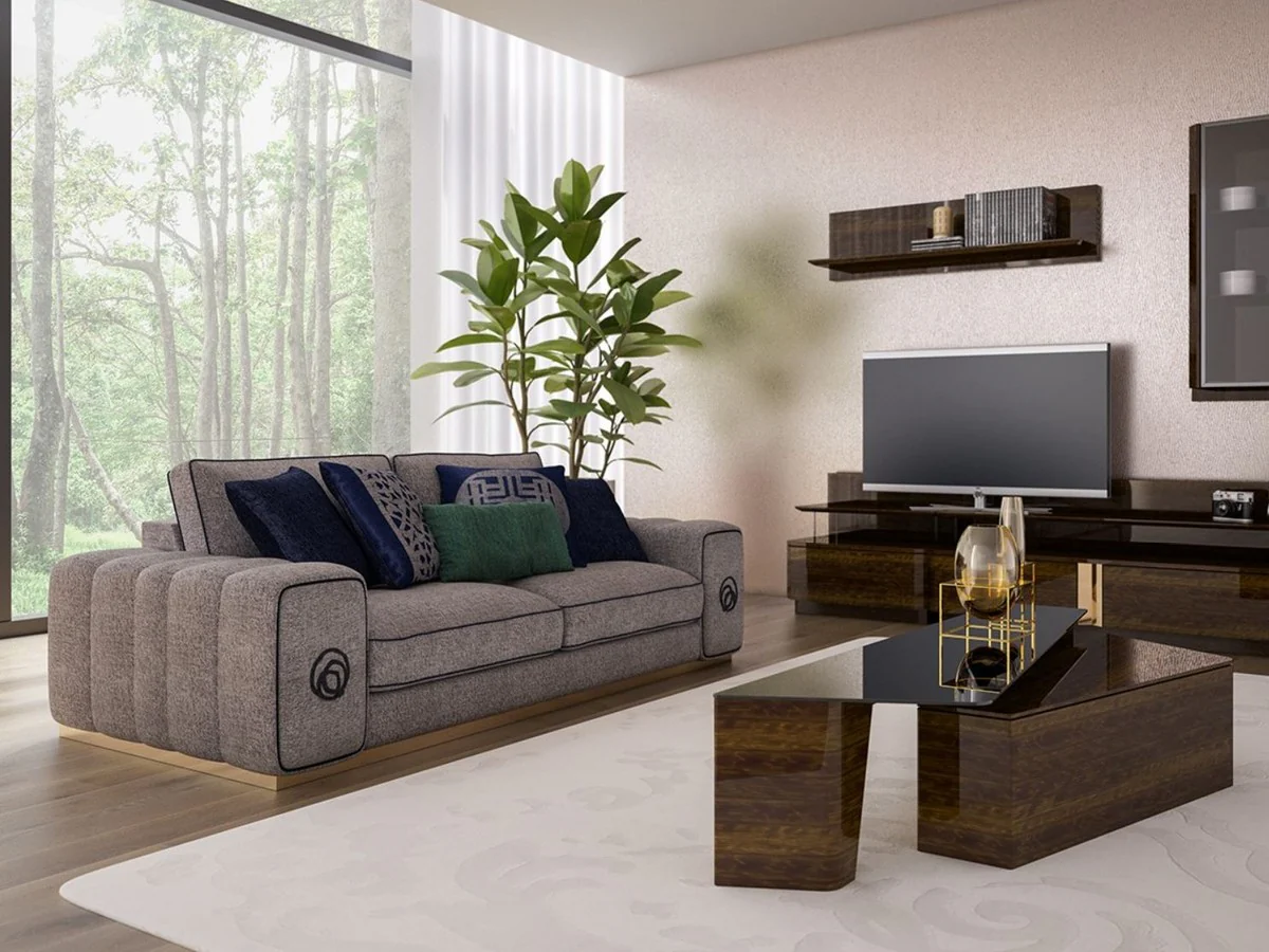 Luxury Coffee Table Set Brown - 2 Rectangular Living Room Tables - Luxury Living Room Furniture