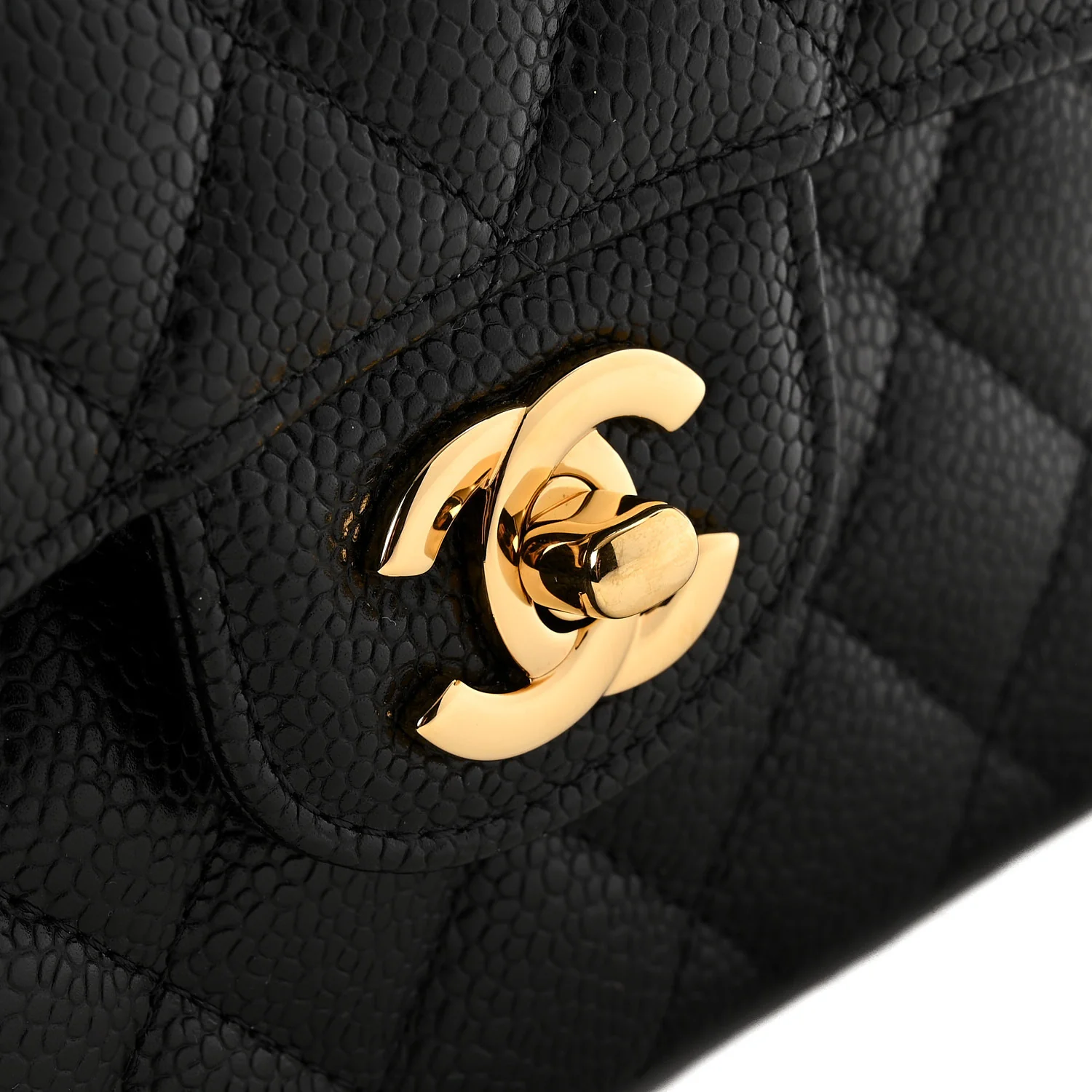 Caviar Quilted Small Double Flap Black - Top Club