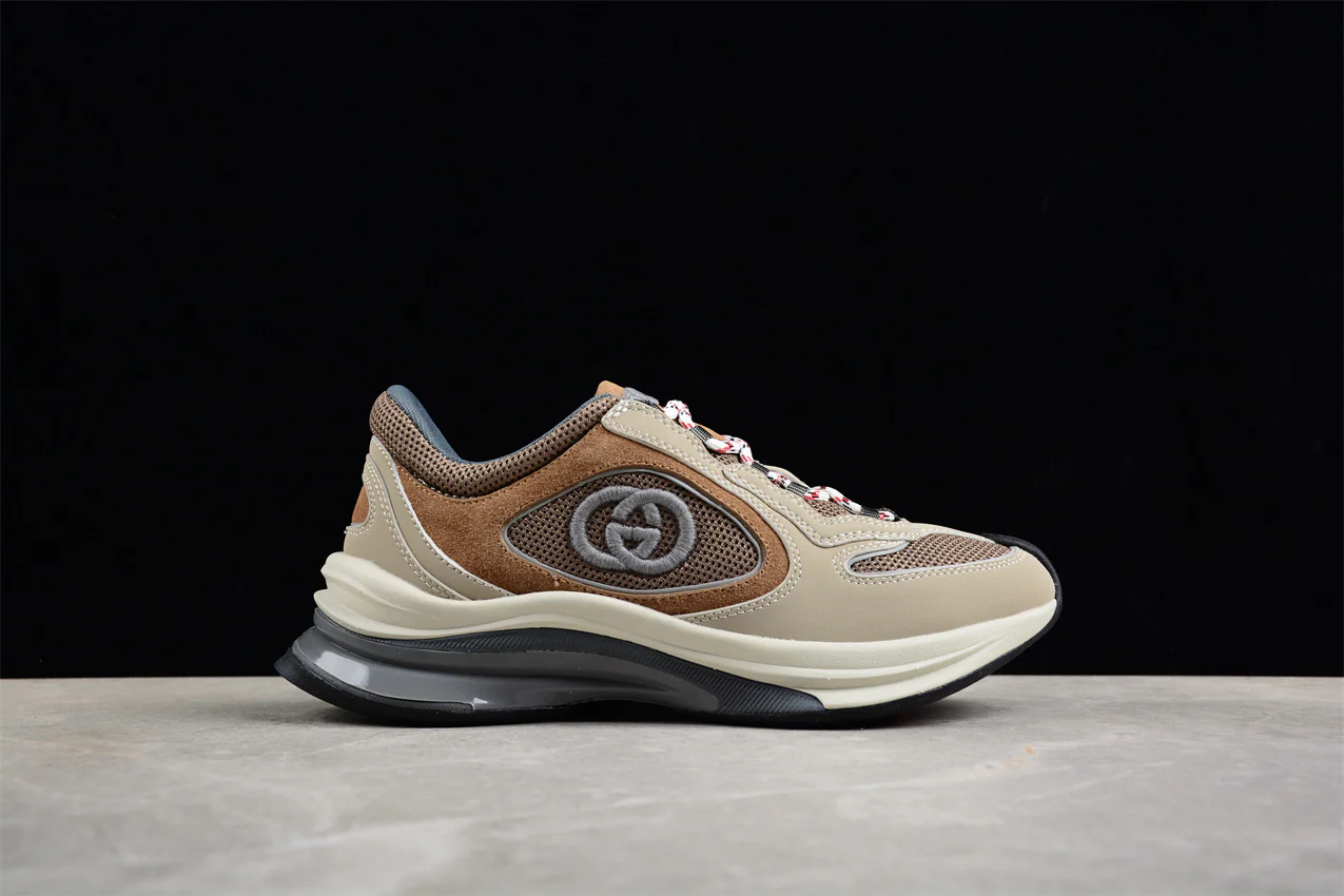 Gucci Men's Run Mesh and Suede Sneaker Beige - Sneaker Replica Workshop