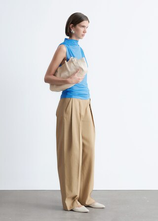 & Other Stories RUCHED MOCK-NECK TOP