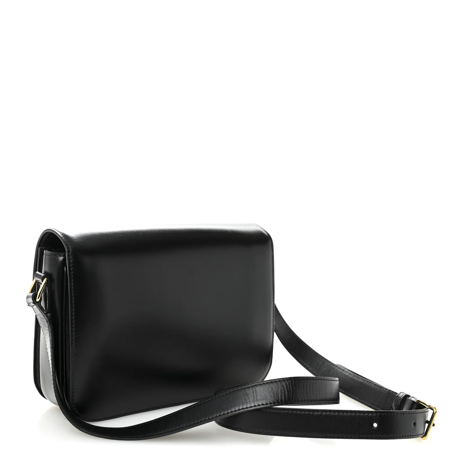 Shiny Calfskin Medium Triomphe Black - Top Club