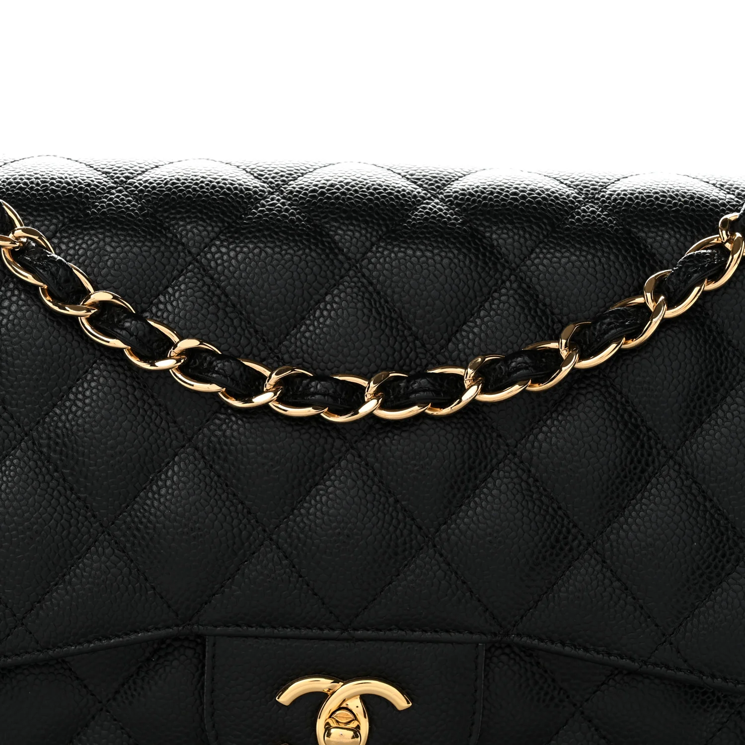 Caviar Quilted Jumbo Double Flap Black - Top Club