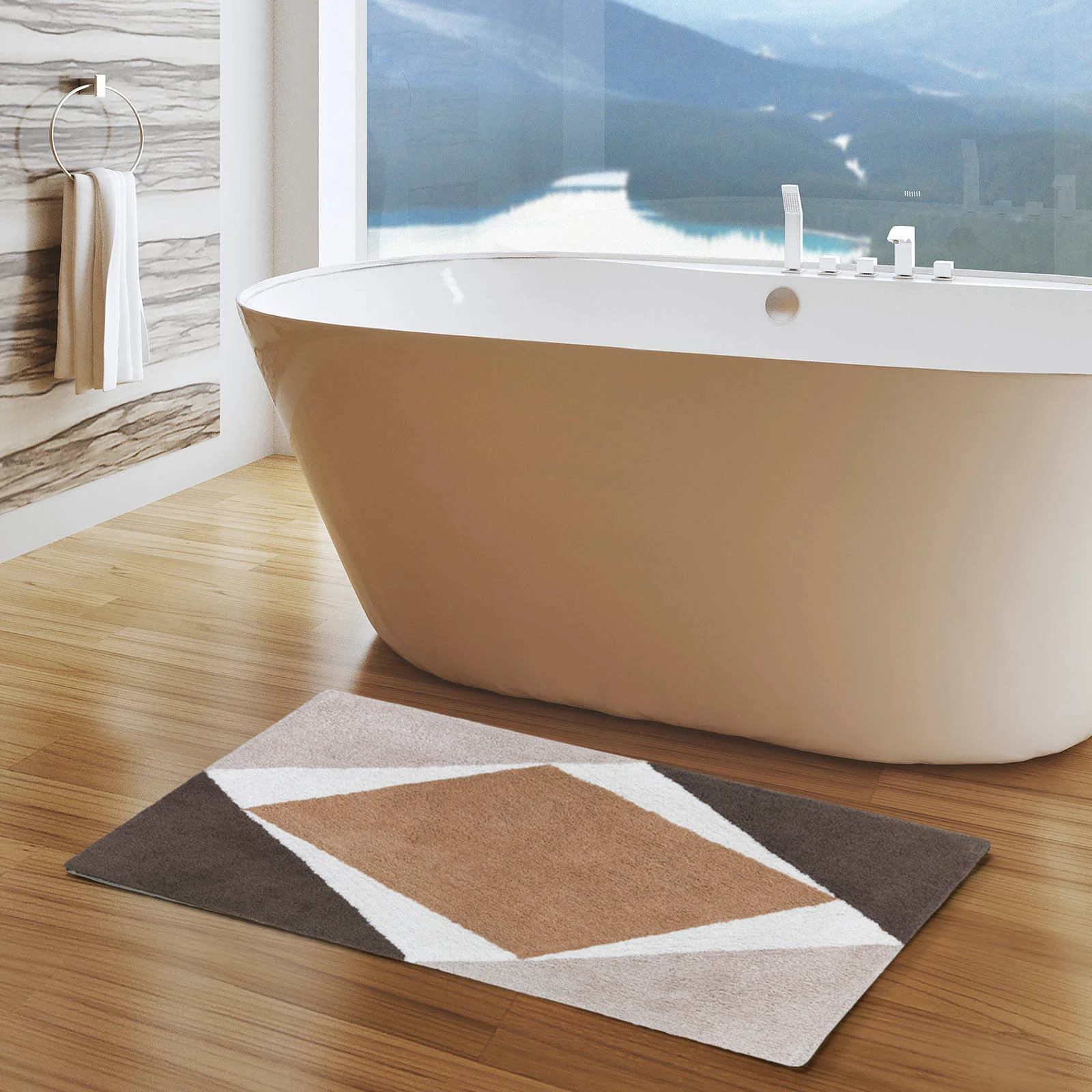 Tappeto Arredo In Cotone Calgary 50X80 Marrone Carrara