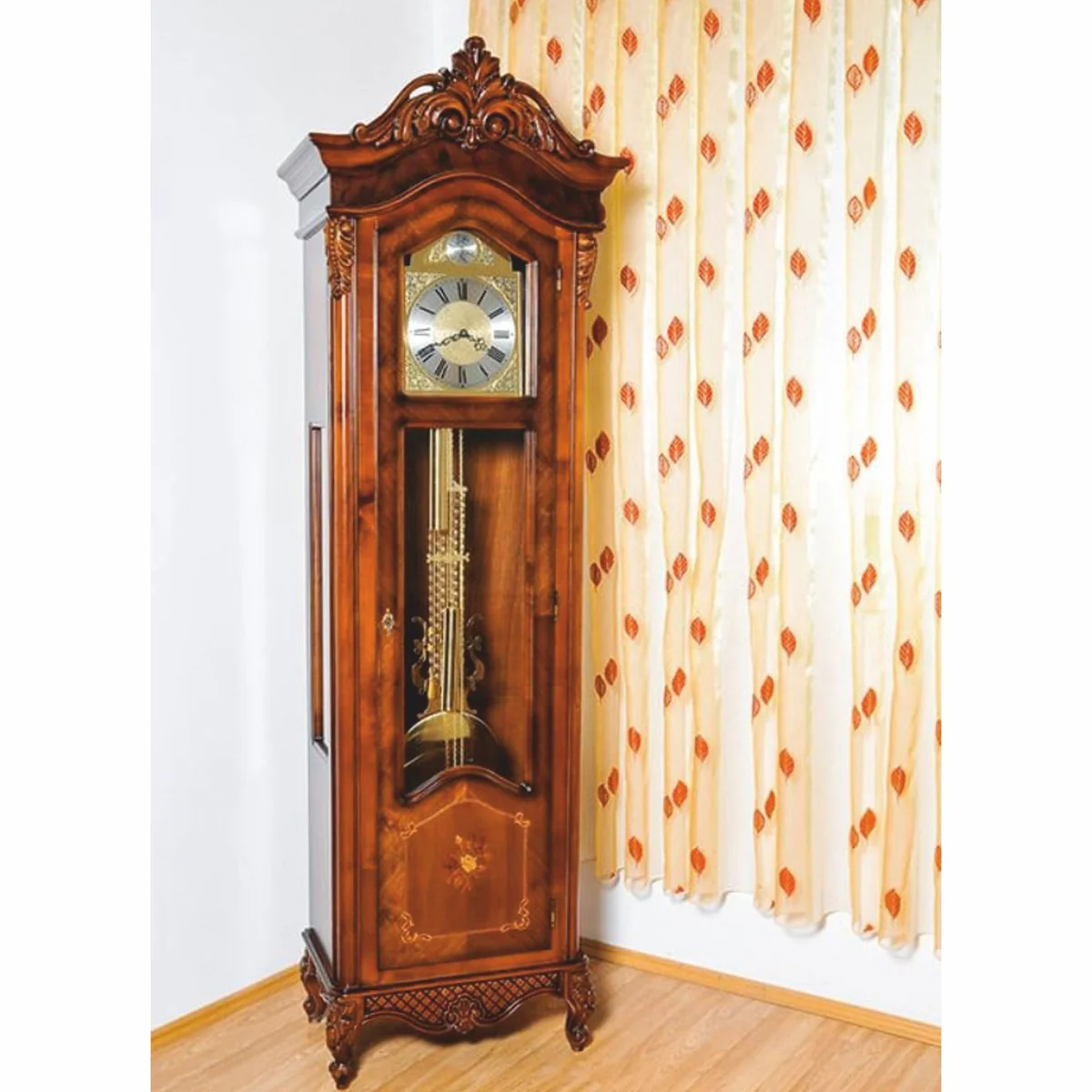 Luxury Baroque Grandfather Clock Brown H. 230 cm - Magnificent Baroque Furniture