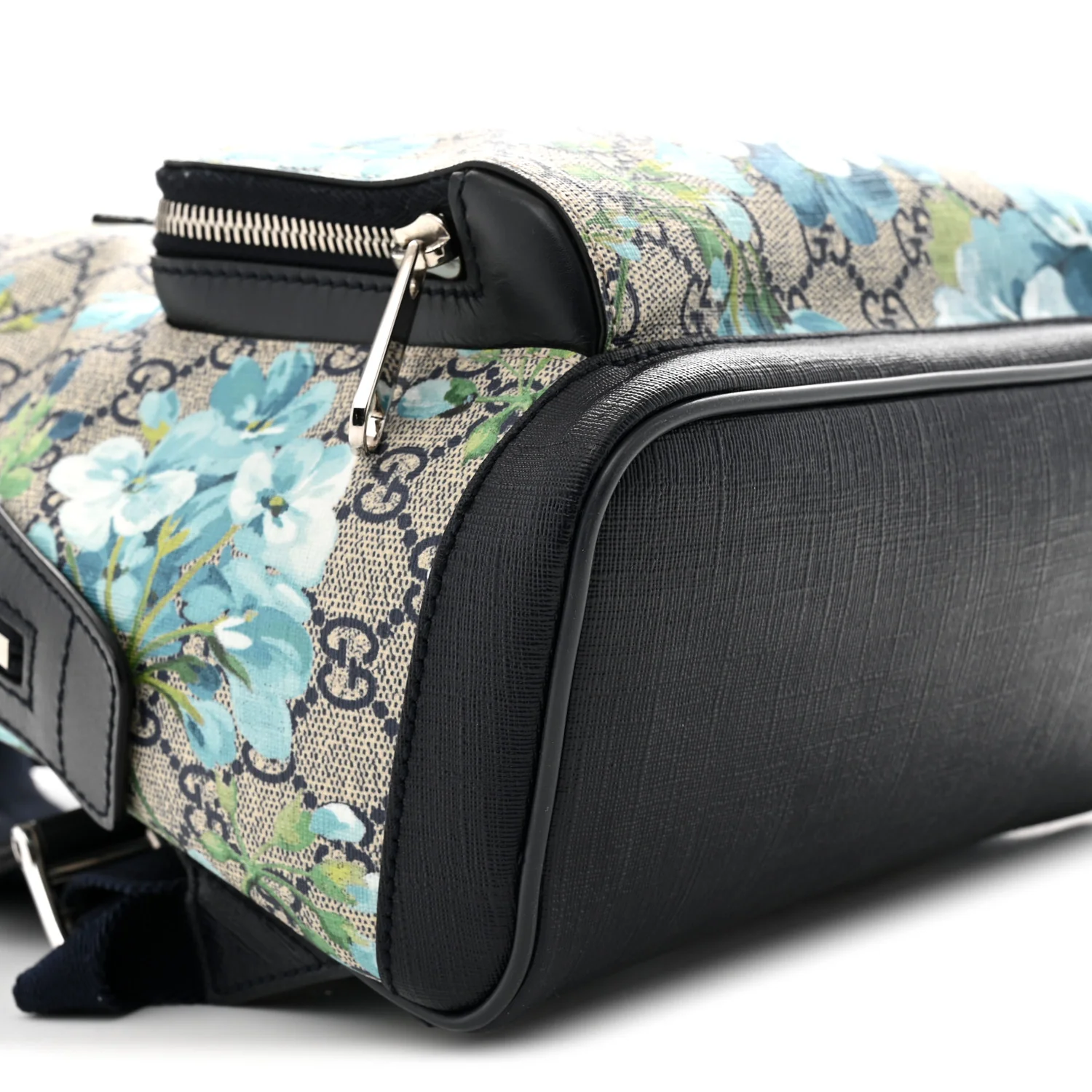 GG Supreme Monogram Blooms Small Day Backpack Blue - Top Club