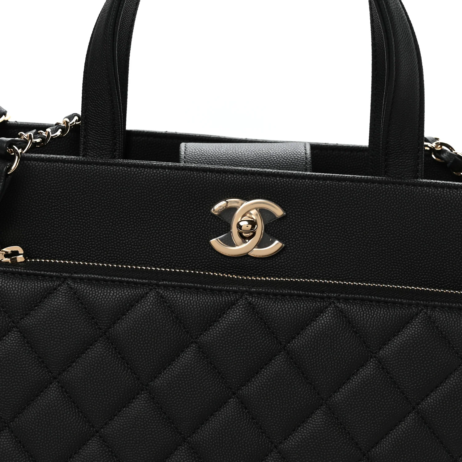 Caviar Quilted Large Business Affinity Shopping Bag Black - Top Club