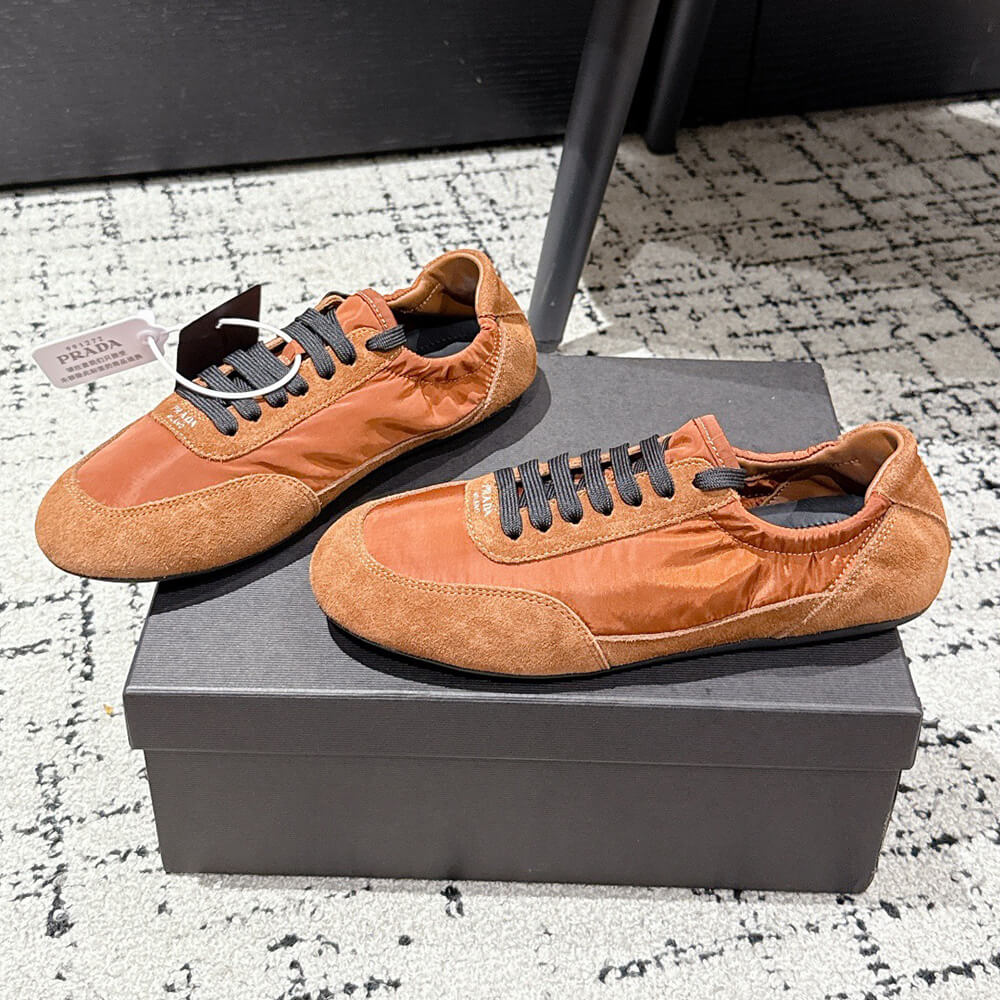 PRADA Collapse Re-Nylon and suede sneakers - Top Club