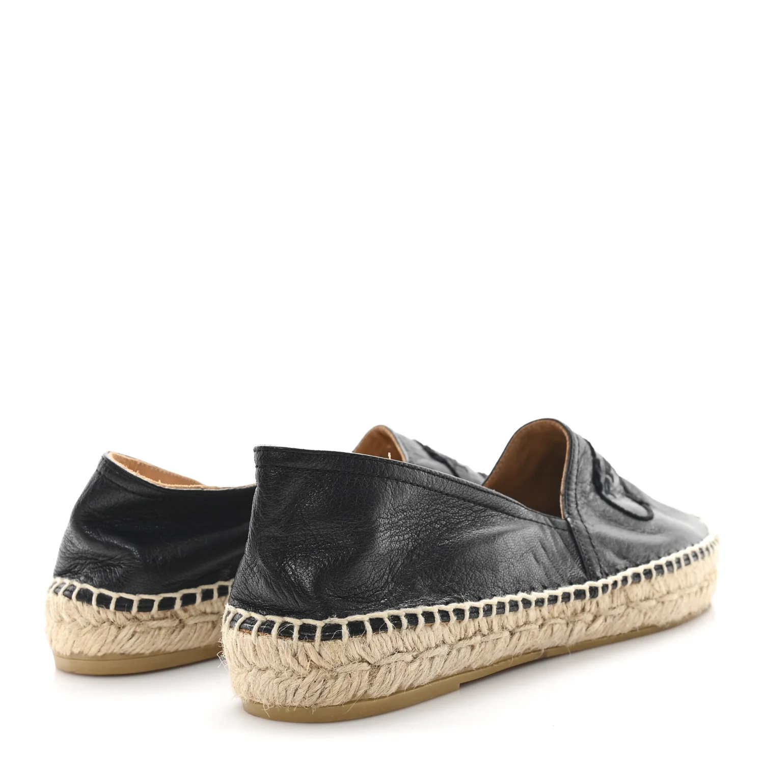 Nappa Embroidered Logo 20mm Espadrilles 39 Black - Top Club