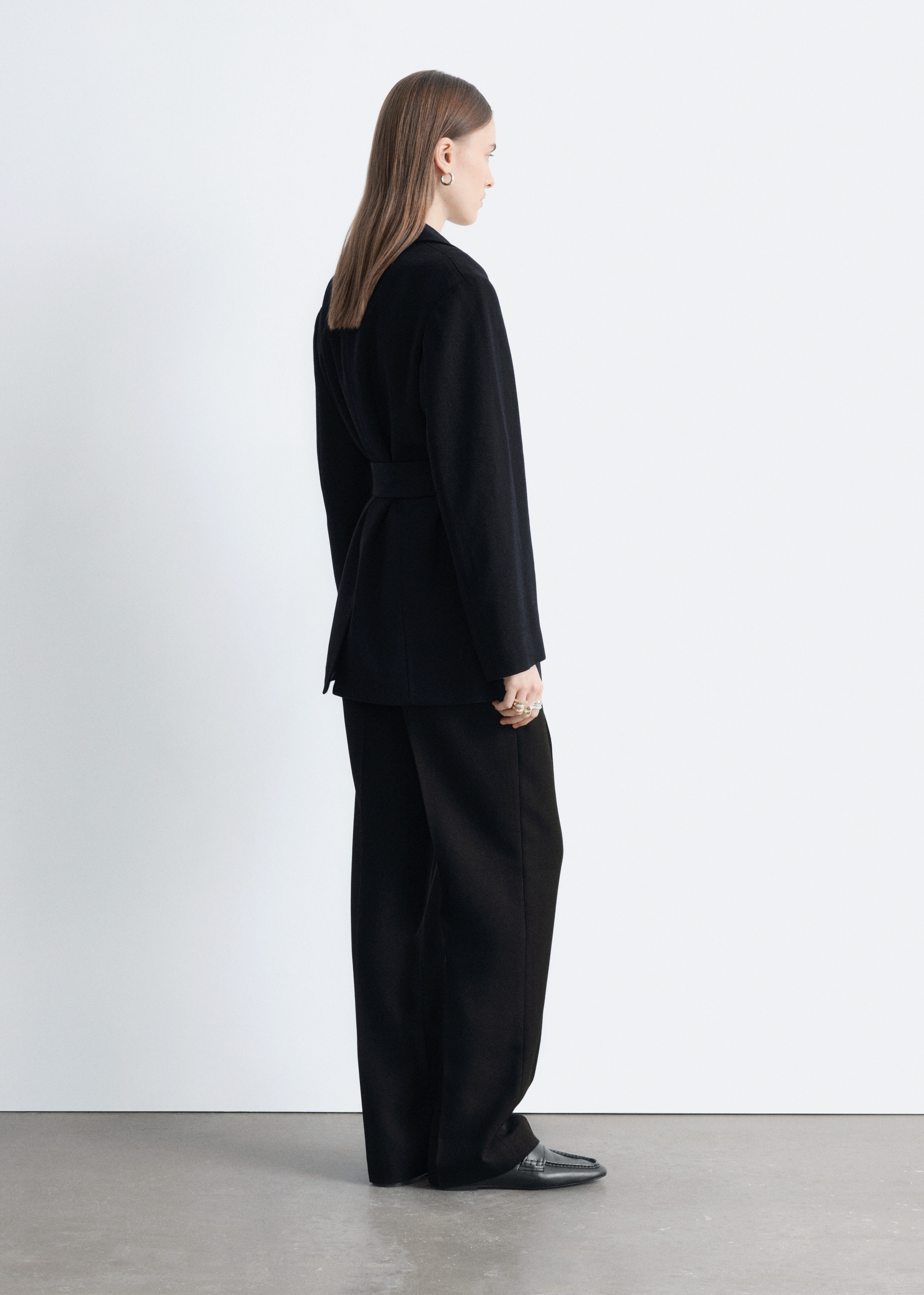 & Other Stories WOOL TIE-BELT BLAZER