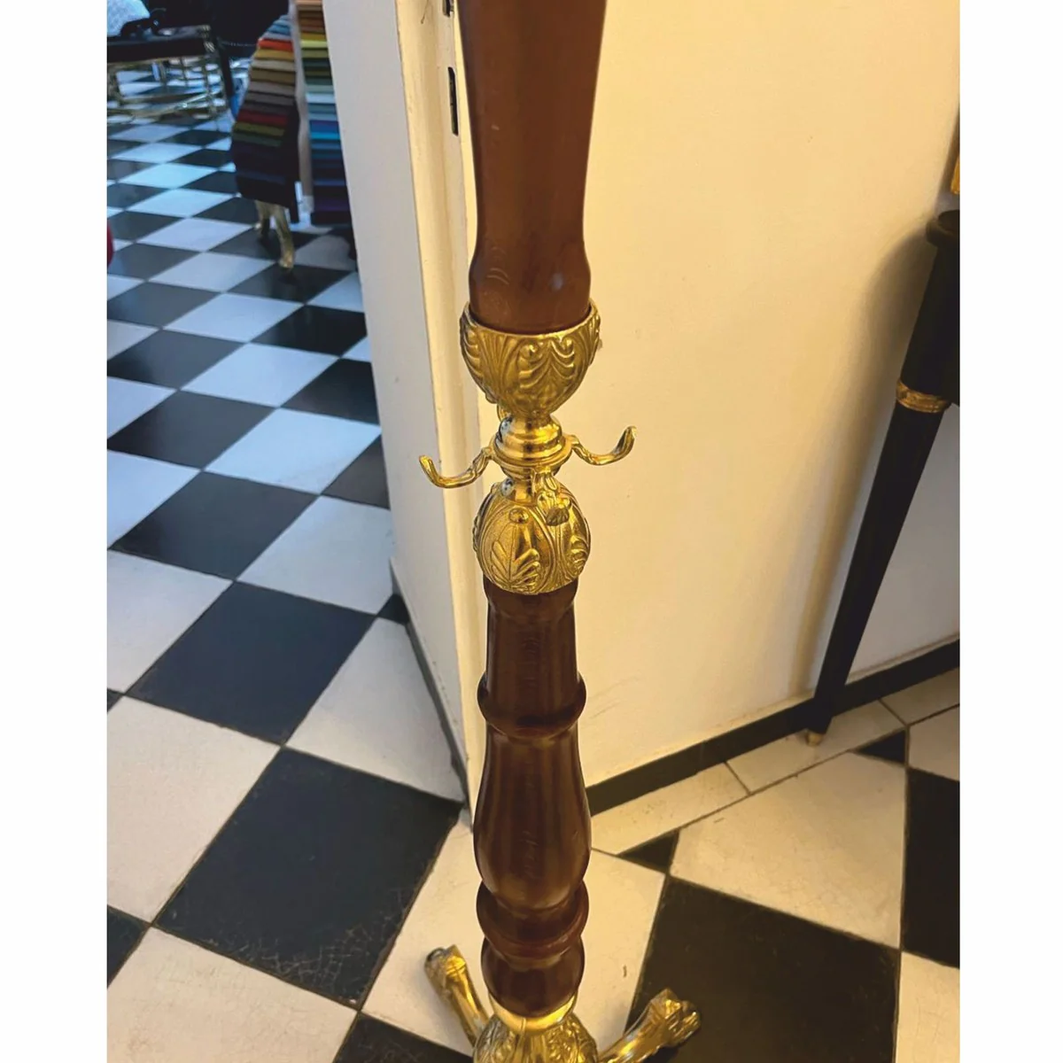Luxury Baroque coat stand gold / dark brown H. 180 cm - Made in Italy