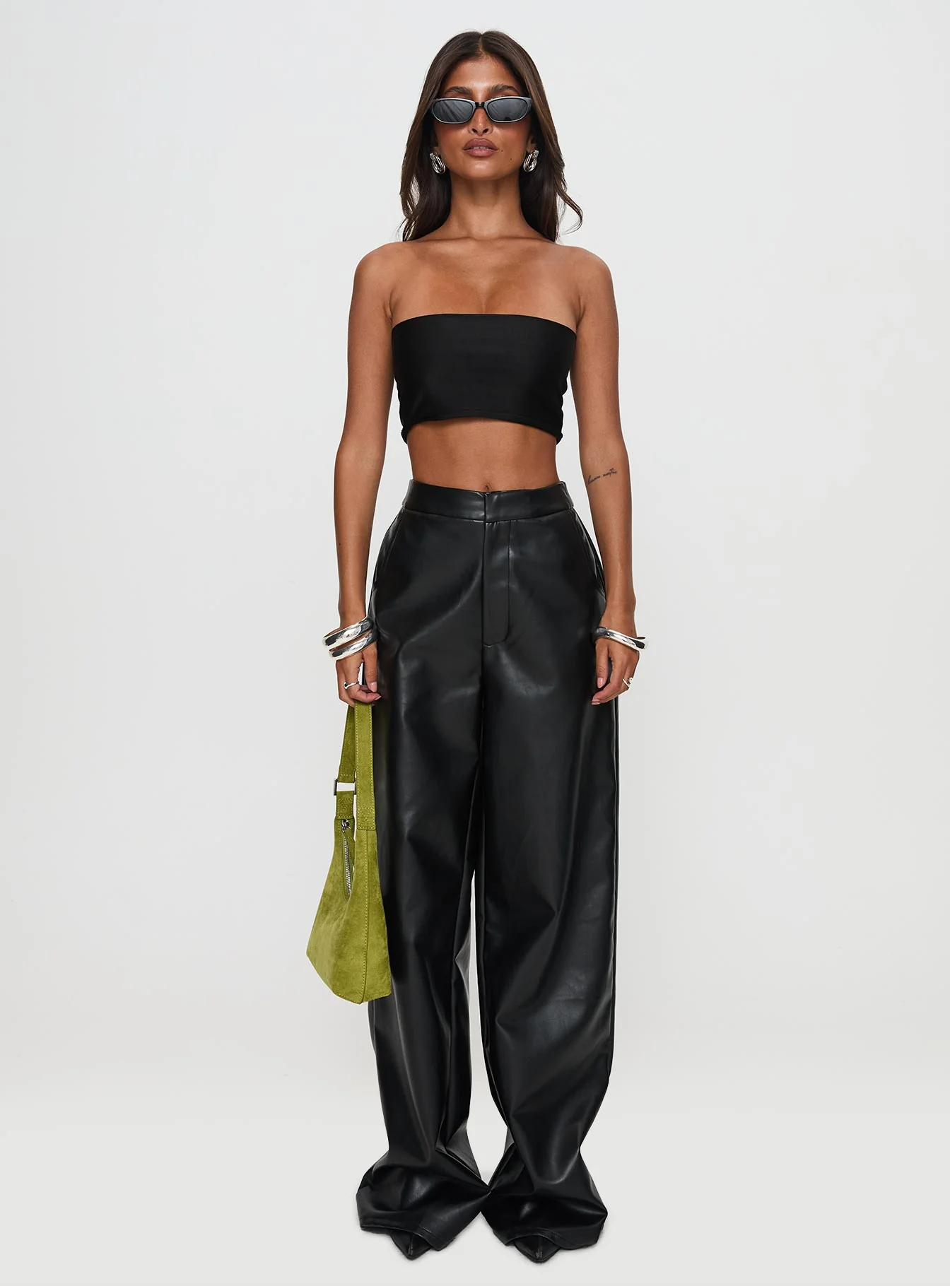 Tempted Faux Leather Pant Black