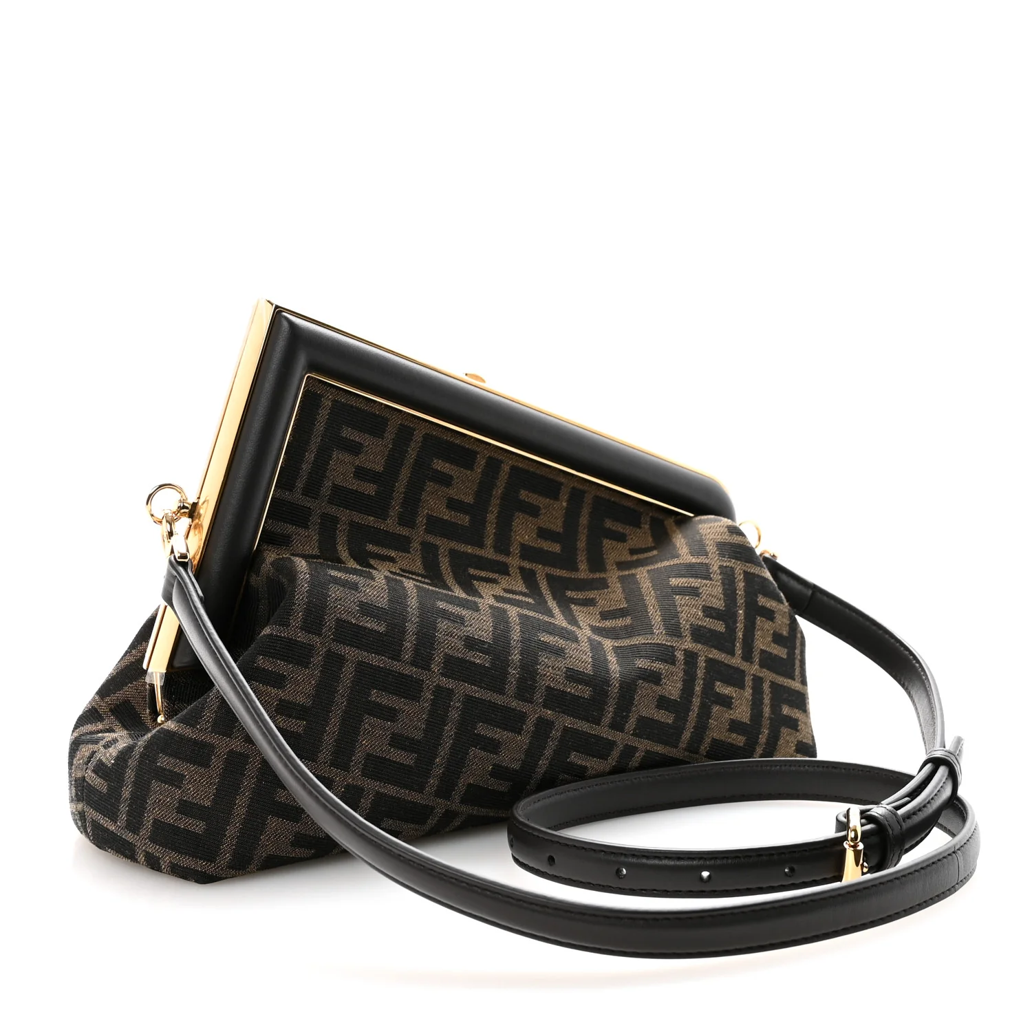 Shiny Nappa Fabric Jacquard FF 1974 Midi Fendi Tobacco Moro Ebano - Top Club