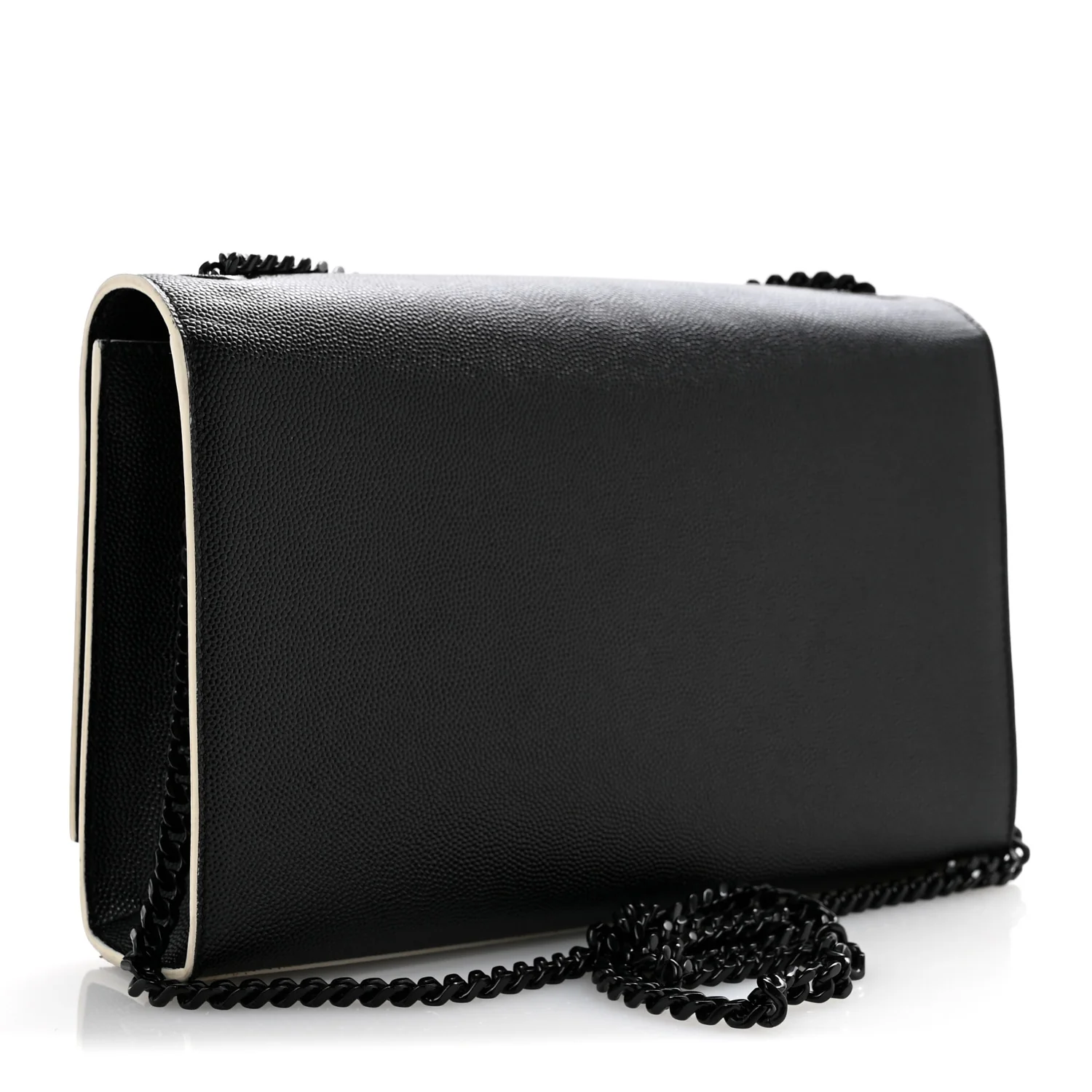 Grain De Poudre Medium Classic Monogram Kate Satchel Black White - Top Club