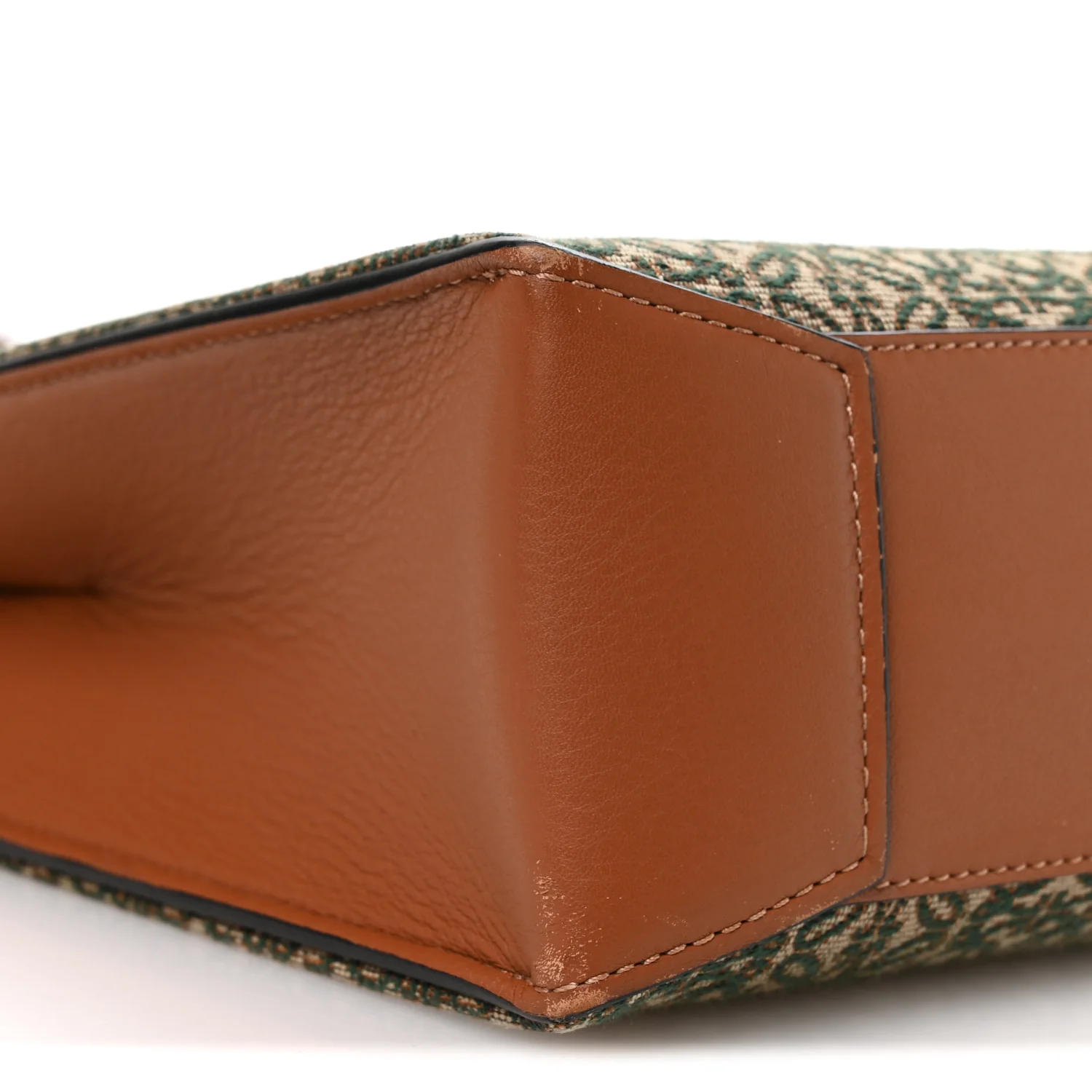 Jacquard Anagram Calfskin Buckle Tote Green - Top Club