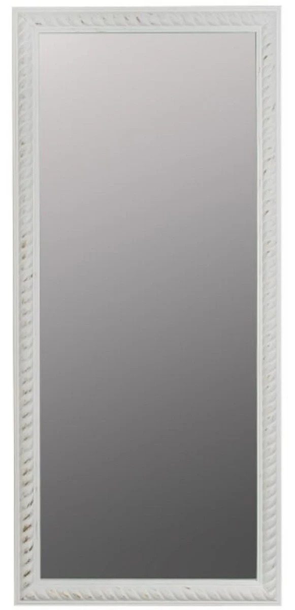 Baroque living room wall mirror antique white / gold 72 x H. 162 cm - Handmade mirror in the baroque style