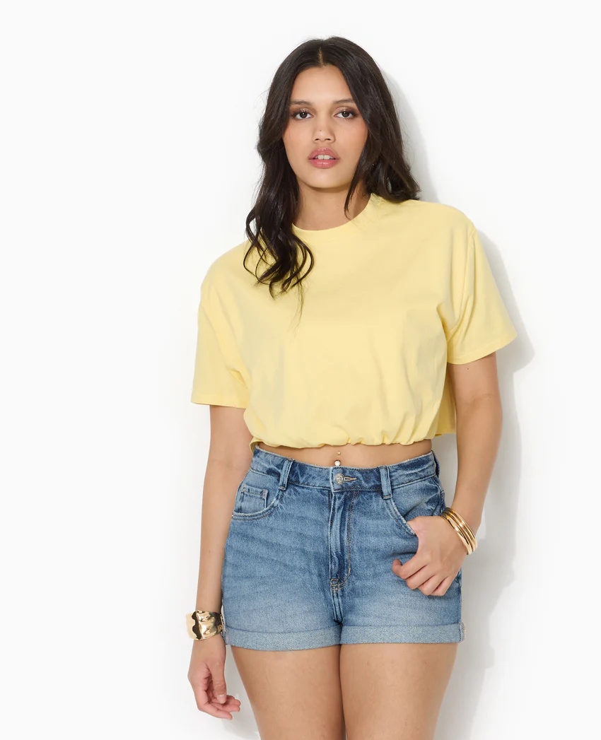 Pimkie T-shirt court avec détail élastique