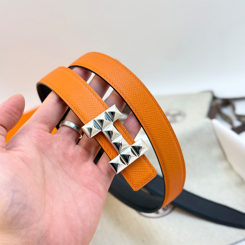 H Infini belt buckle   Reversible leather strap 24 mm - Top Club