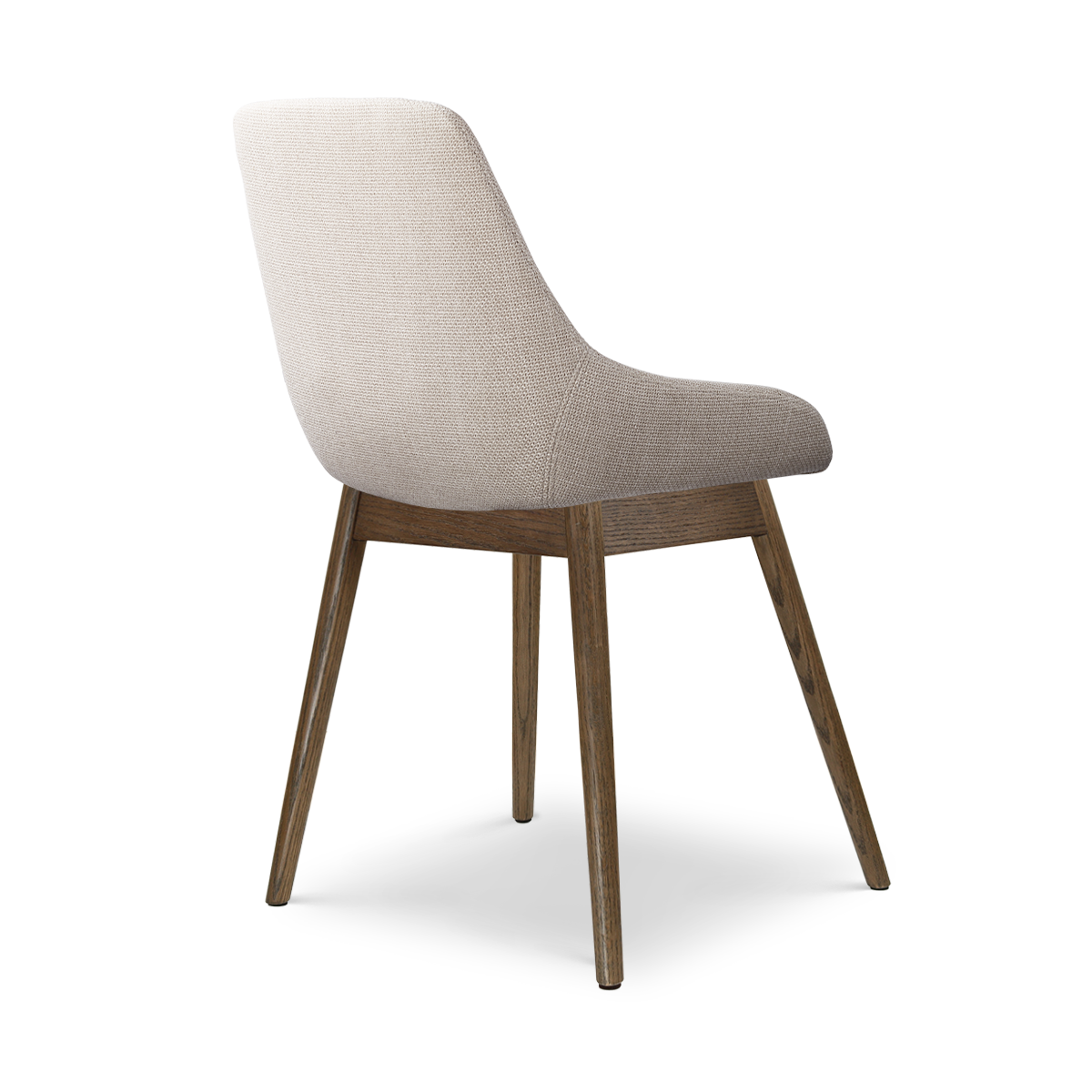 Eetkamerstoel Nio-Isa walnoot houten onderstel beige