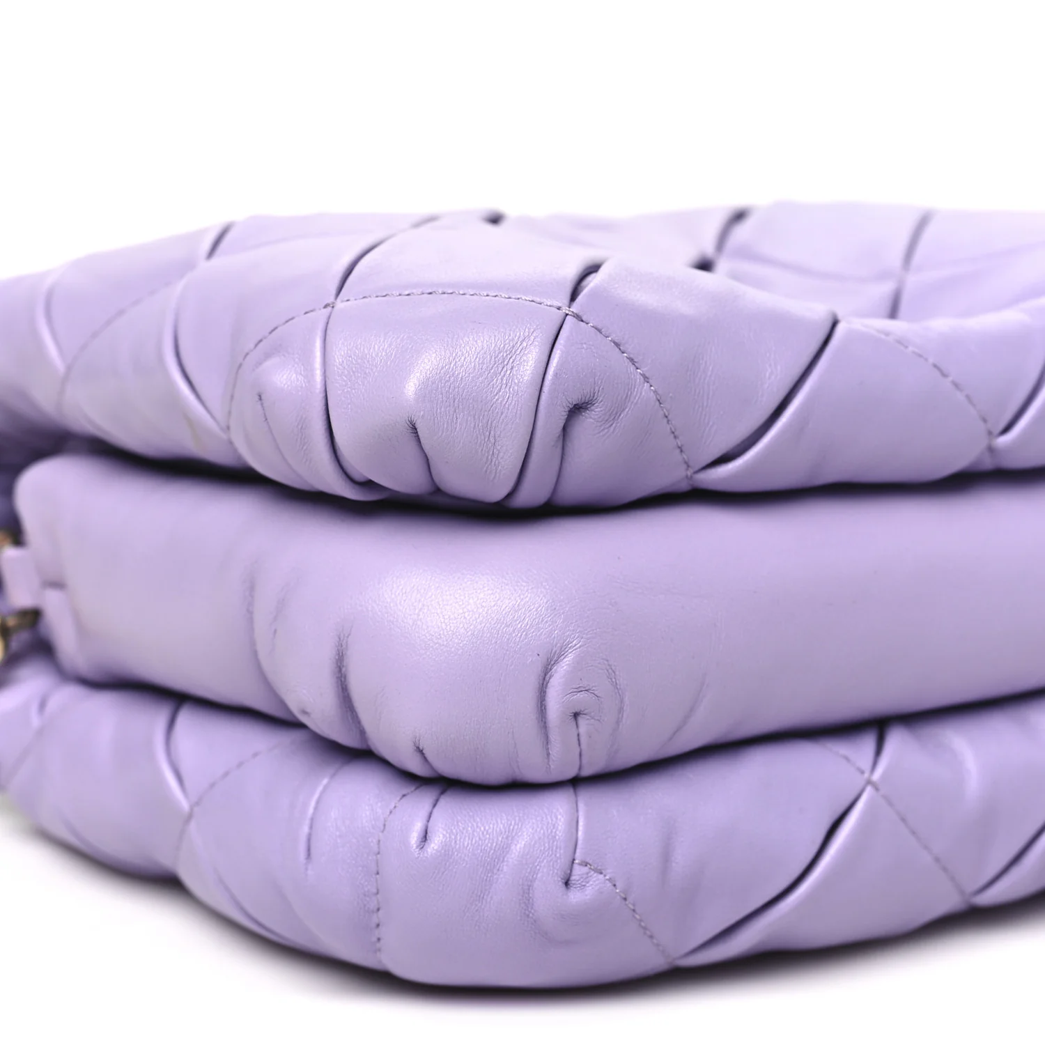 Lambskin Pleated Goya Puffer Bag Light Mauve - Top Club