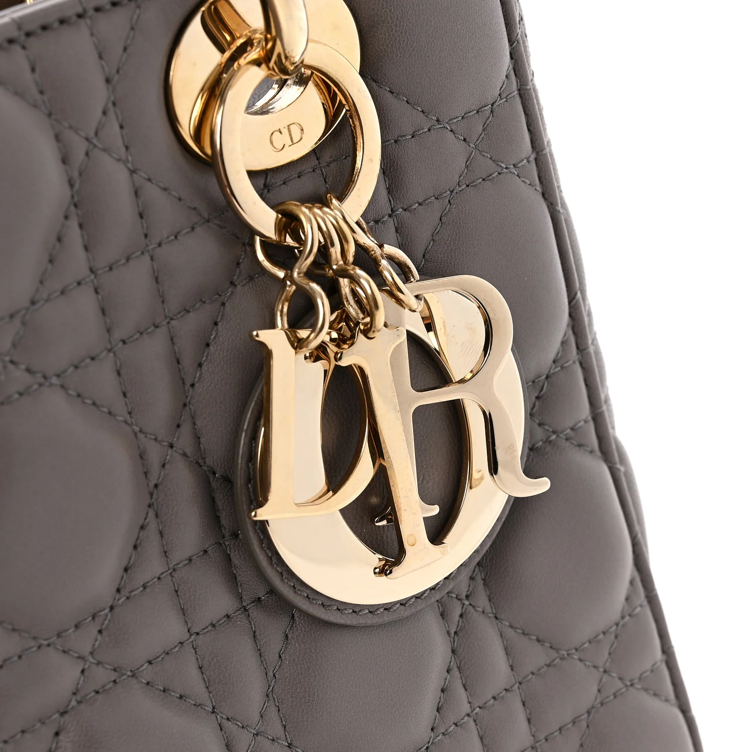 Lambskin Cannage Small Lady Dior Grey - Top Club