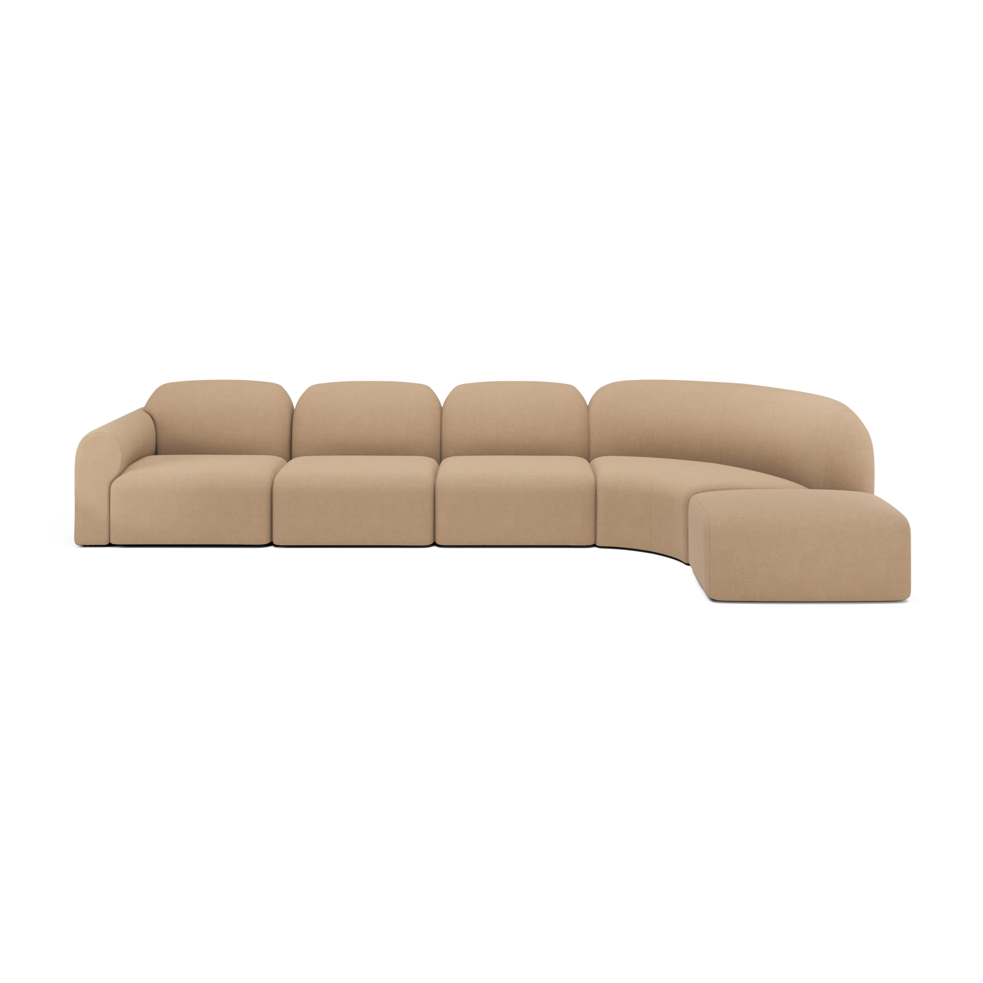Modulaire bank Bulky hoek rechts footstool light sepia