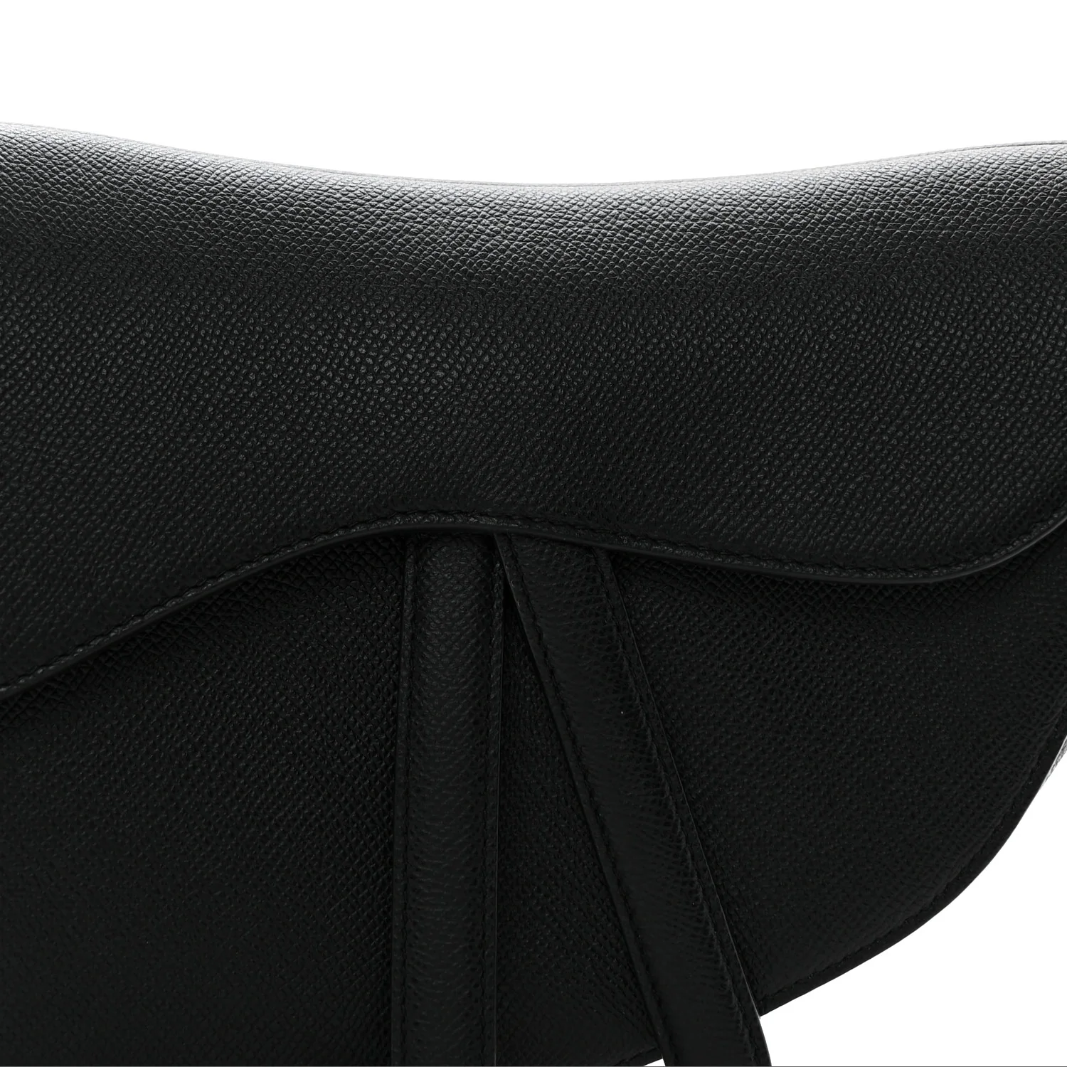 Grained Calfskin Saddle Bag Black - Top Club
