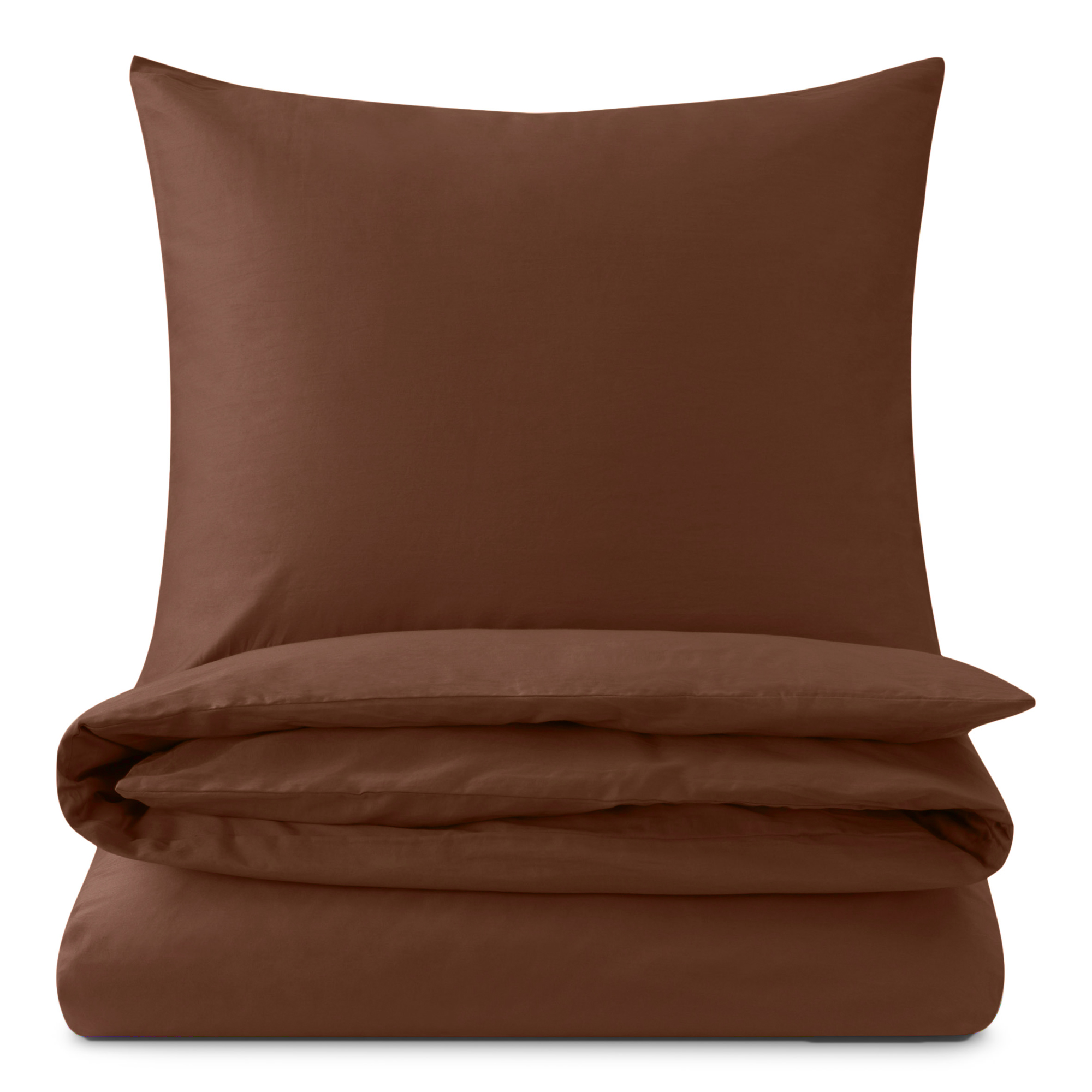 Dekbedovertrek Cotton Satin 240x220 cm dark brown