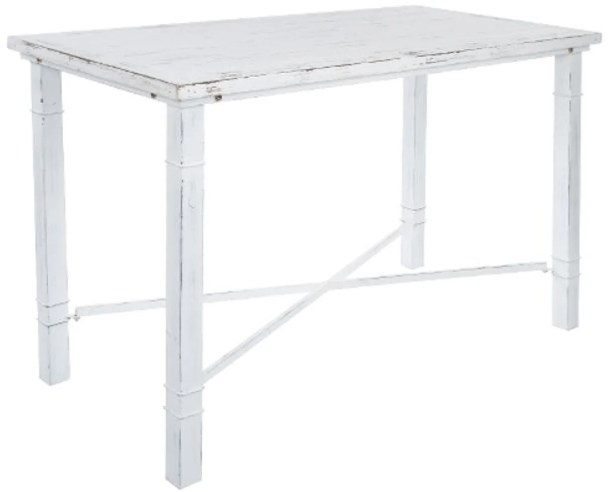 Country house style dining table antique white 100 x 50 x H. 70 cm - Small shabby chic dining room table