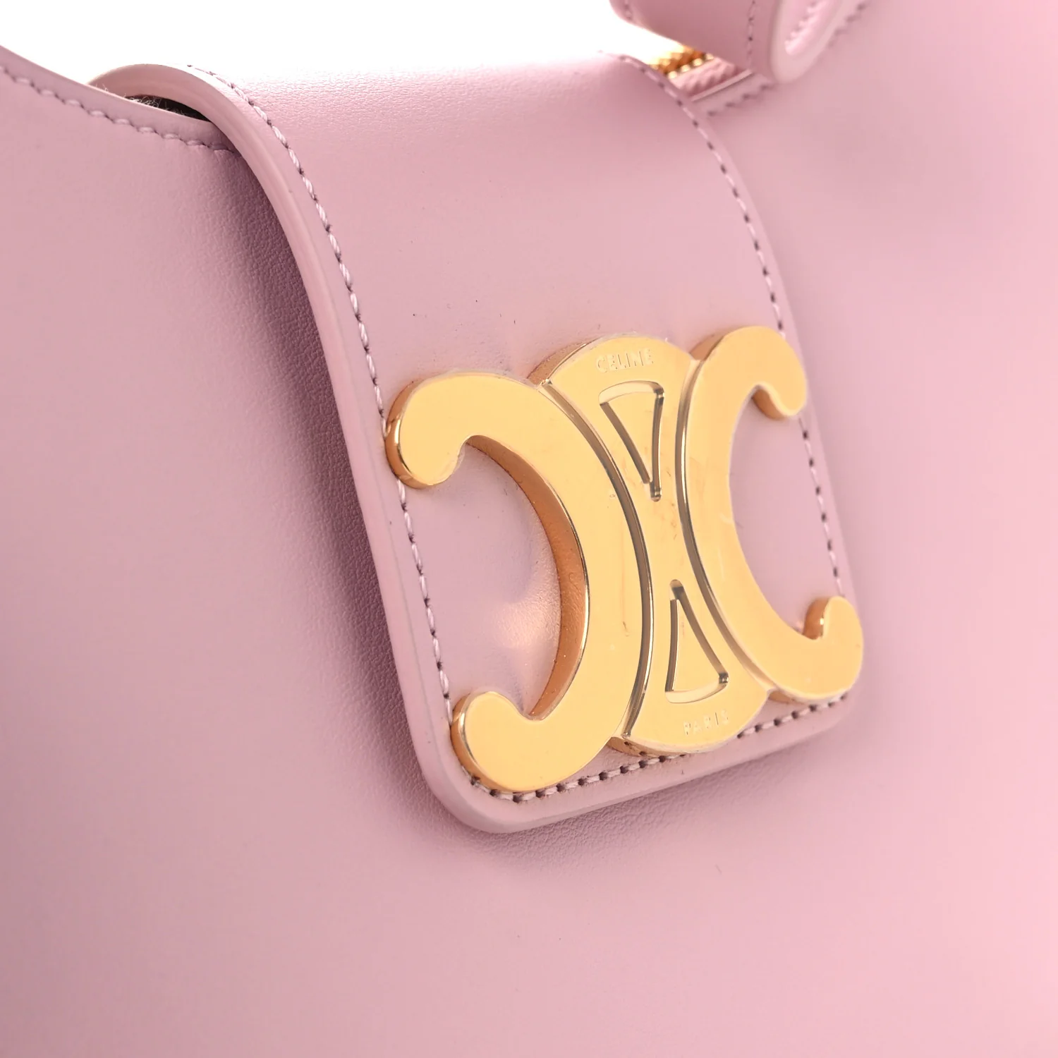 Smooth Calfskin Medium Strap Ava Triomphe Shoulder Pastel Pink - Top Club