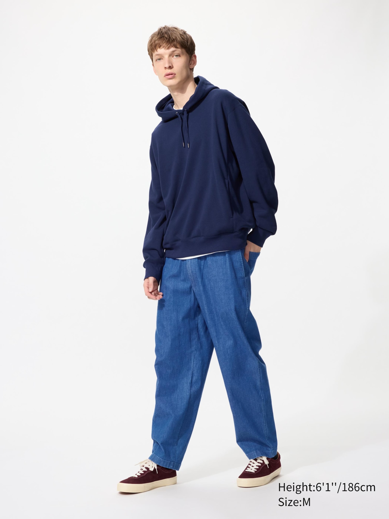 Cotton Relaxed Ankle Pants (Denim)