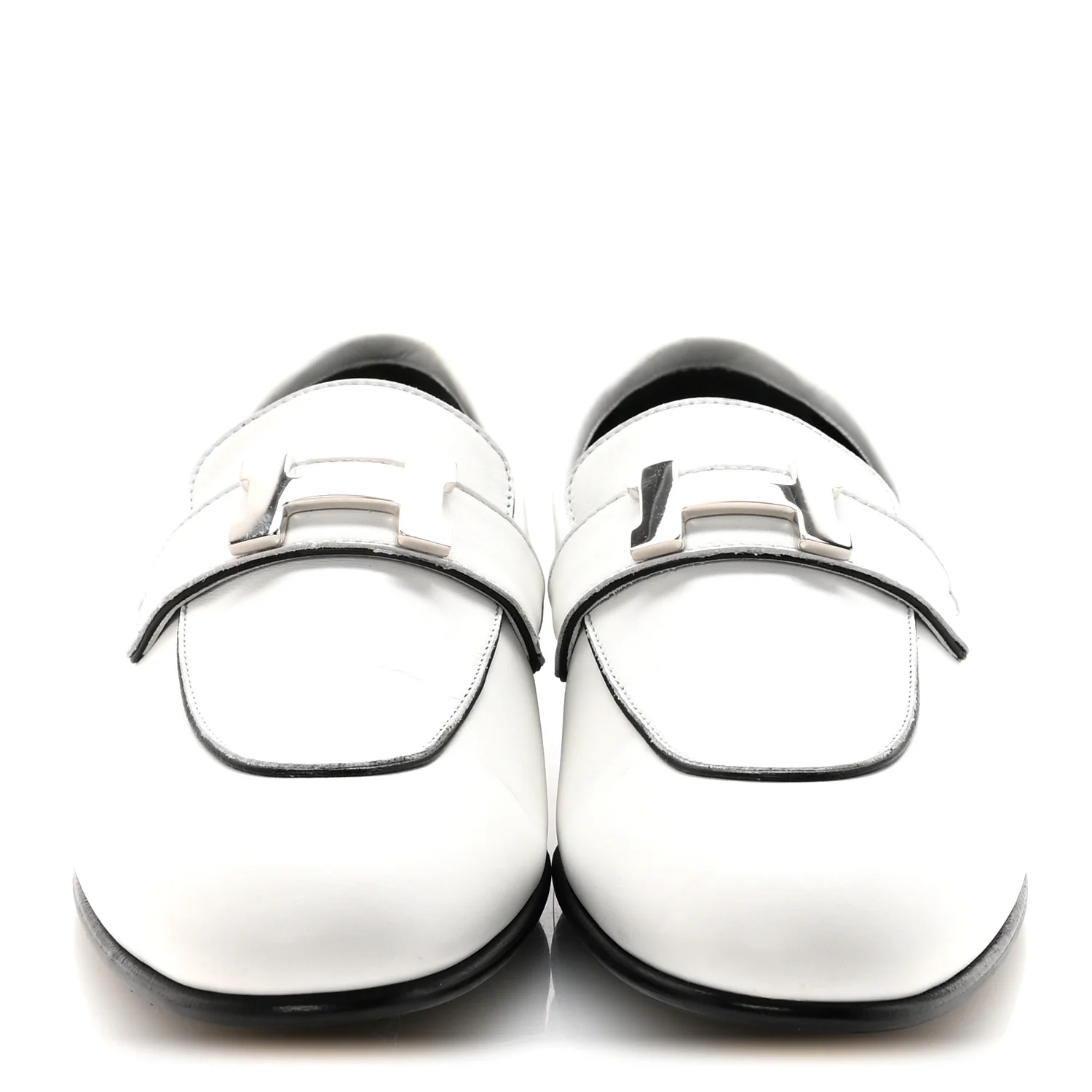 Calfskin Womens Paris Loafers 37.5 White - Top Club