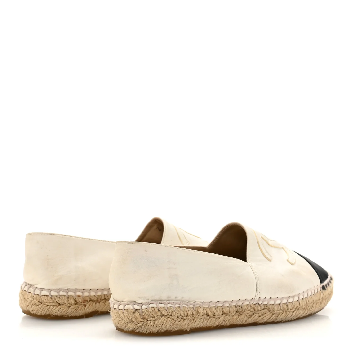 Lambskin CC Espadrilles 38 White Black - Top Club