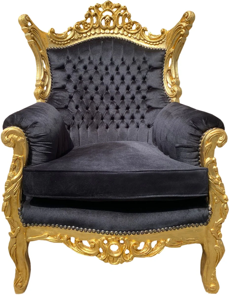 Baroque armchair Al Capone black-gold Mod4