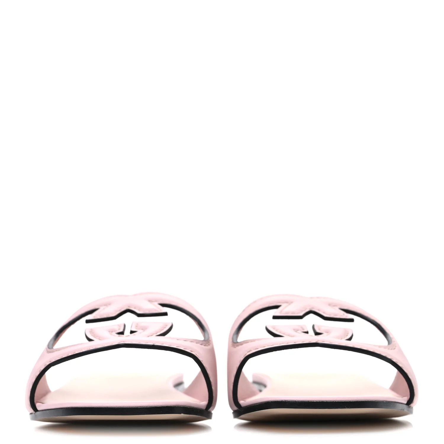 Cosmos Softy Calfskin Interlocking G Cut Out Slide Sandals 40 Pastel Pink - Top Club