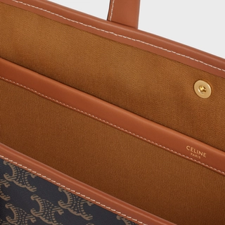 MINI HORIZONTAL CABAS IN TRIOMPHE CANVAS AND CALFSKIN - Top Club