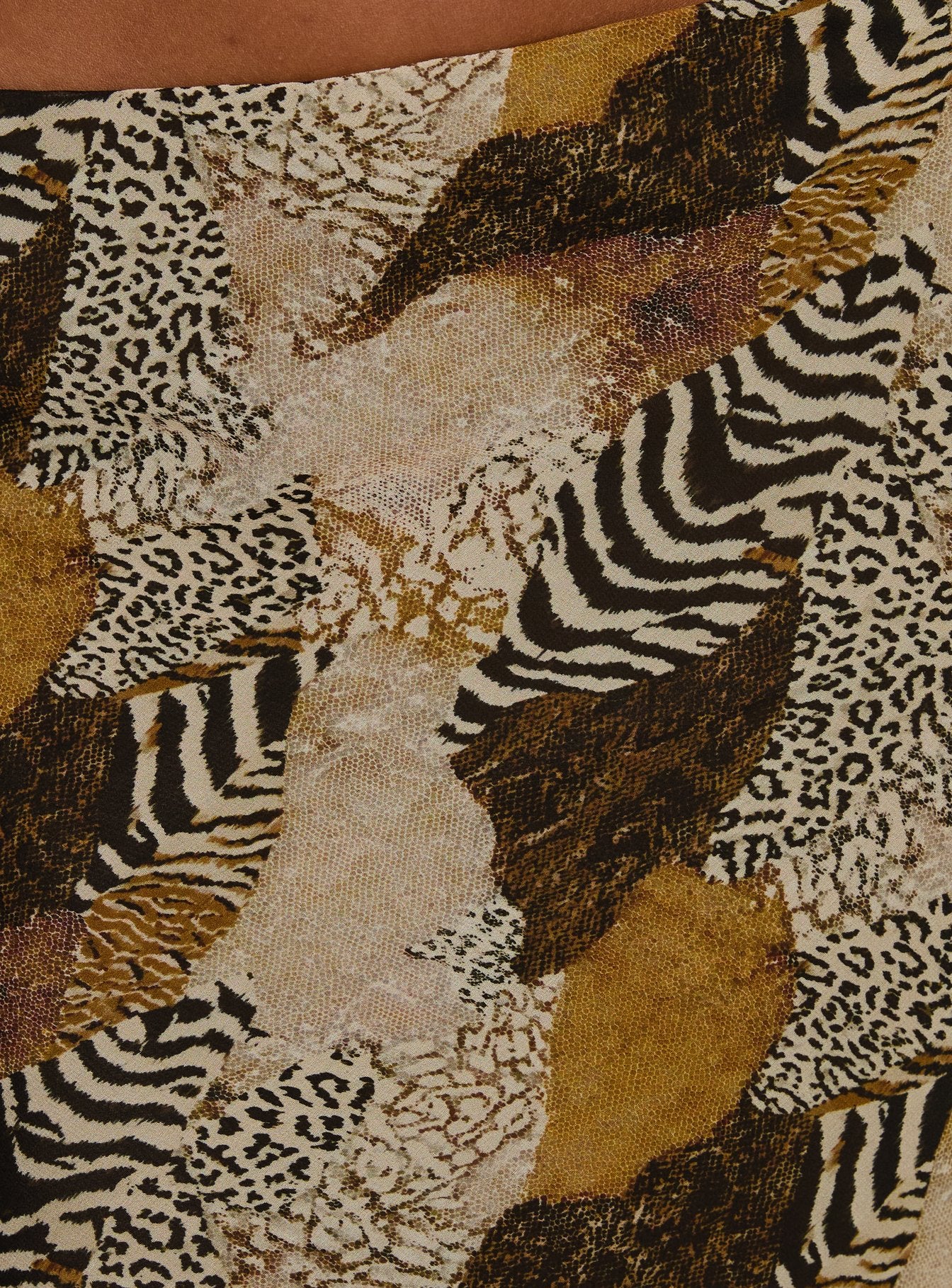 Suella Asymmetrical Midi Skirt Animal Multi