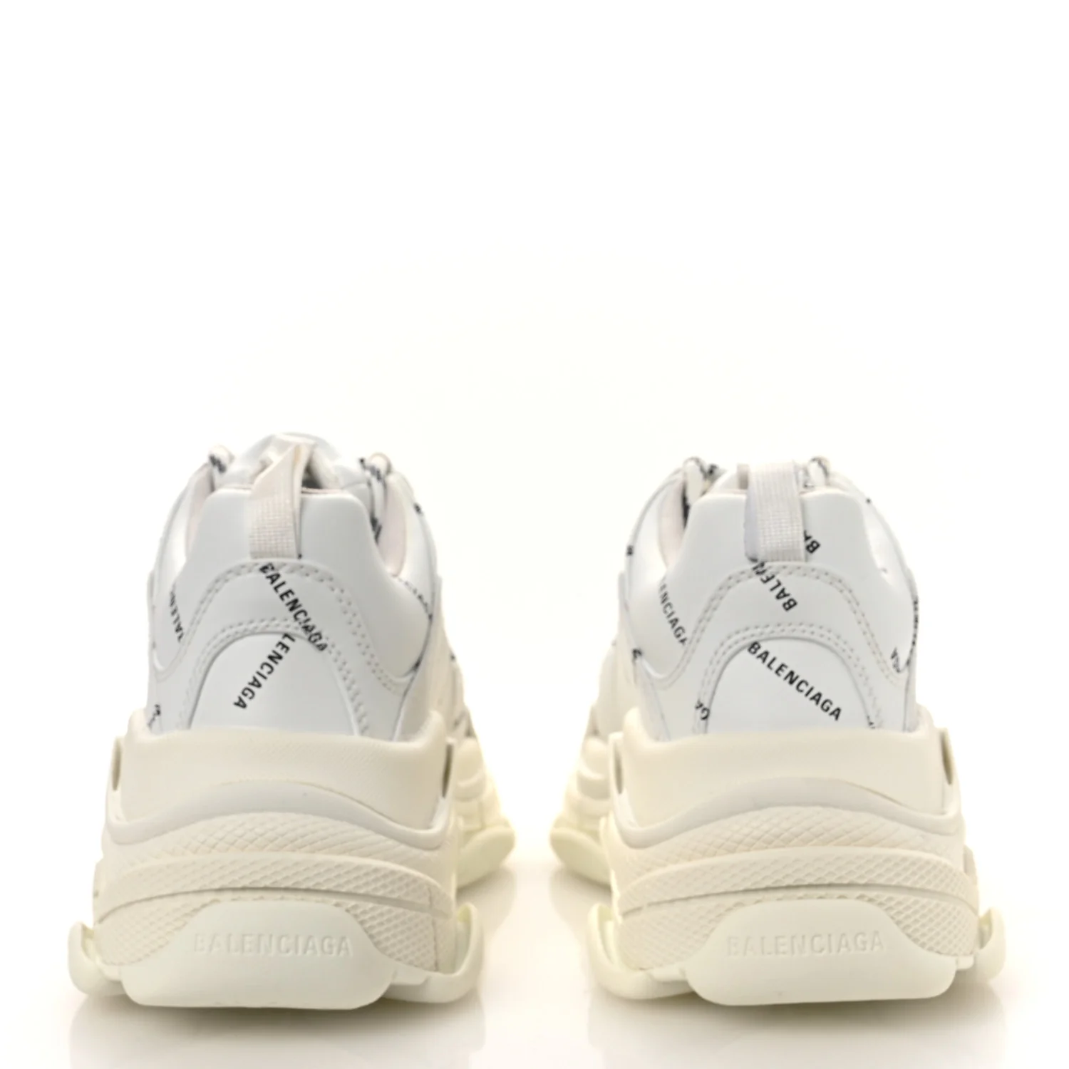 Technical Fabric Allover Logo Womens Triple S Sneakers 39 White Black - Top Club